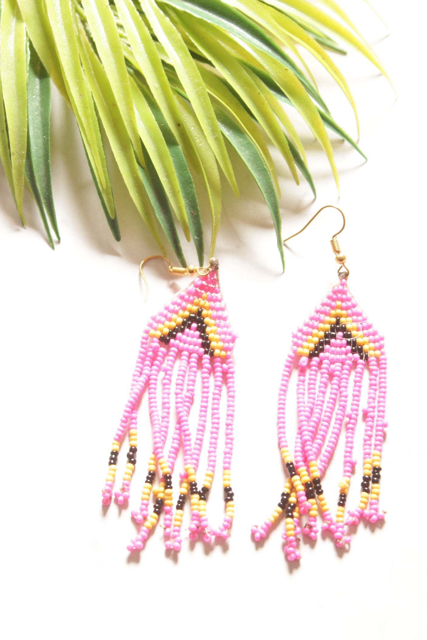 Multi-Color Hand Beaded Long Necklace Set