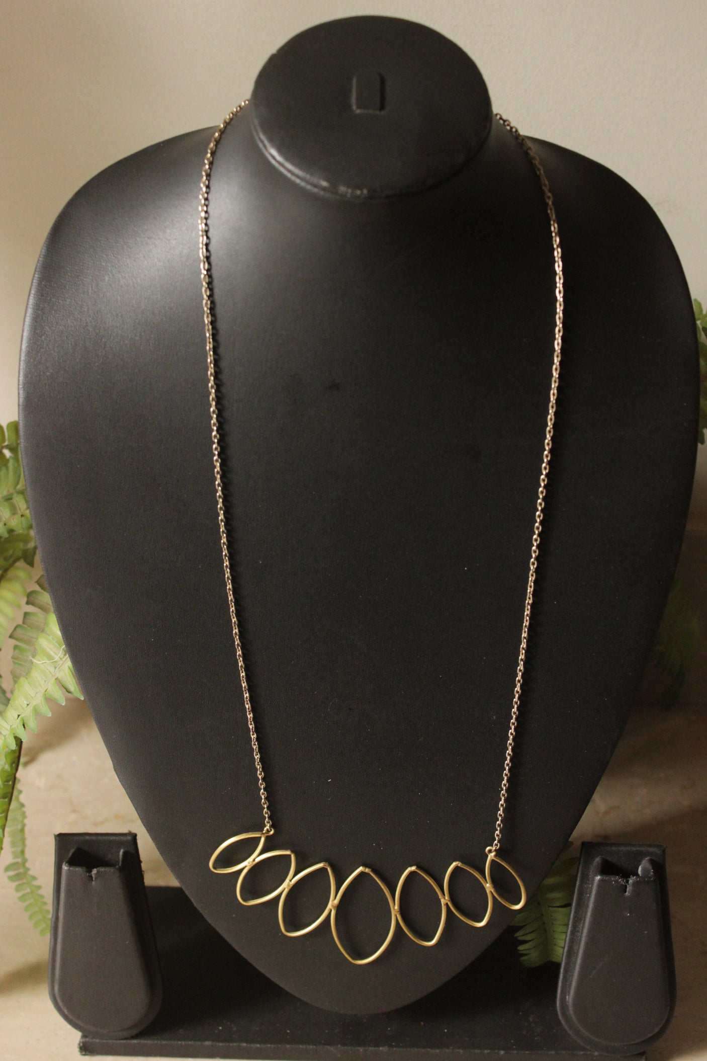 Gold Finish Minimalist Long Chain Necklace