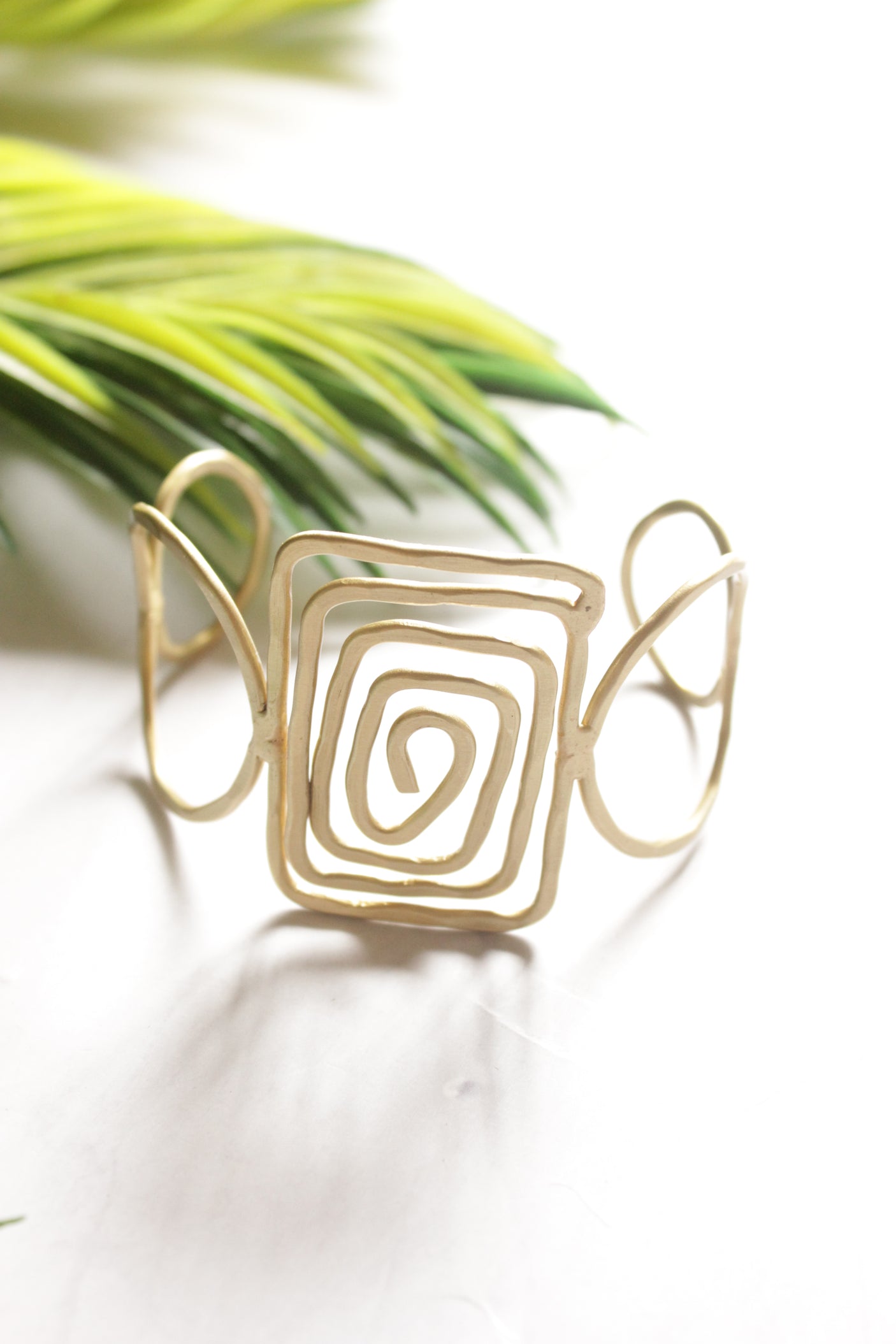 Gold Finish Spiral Brass Bracelet