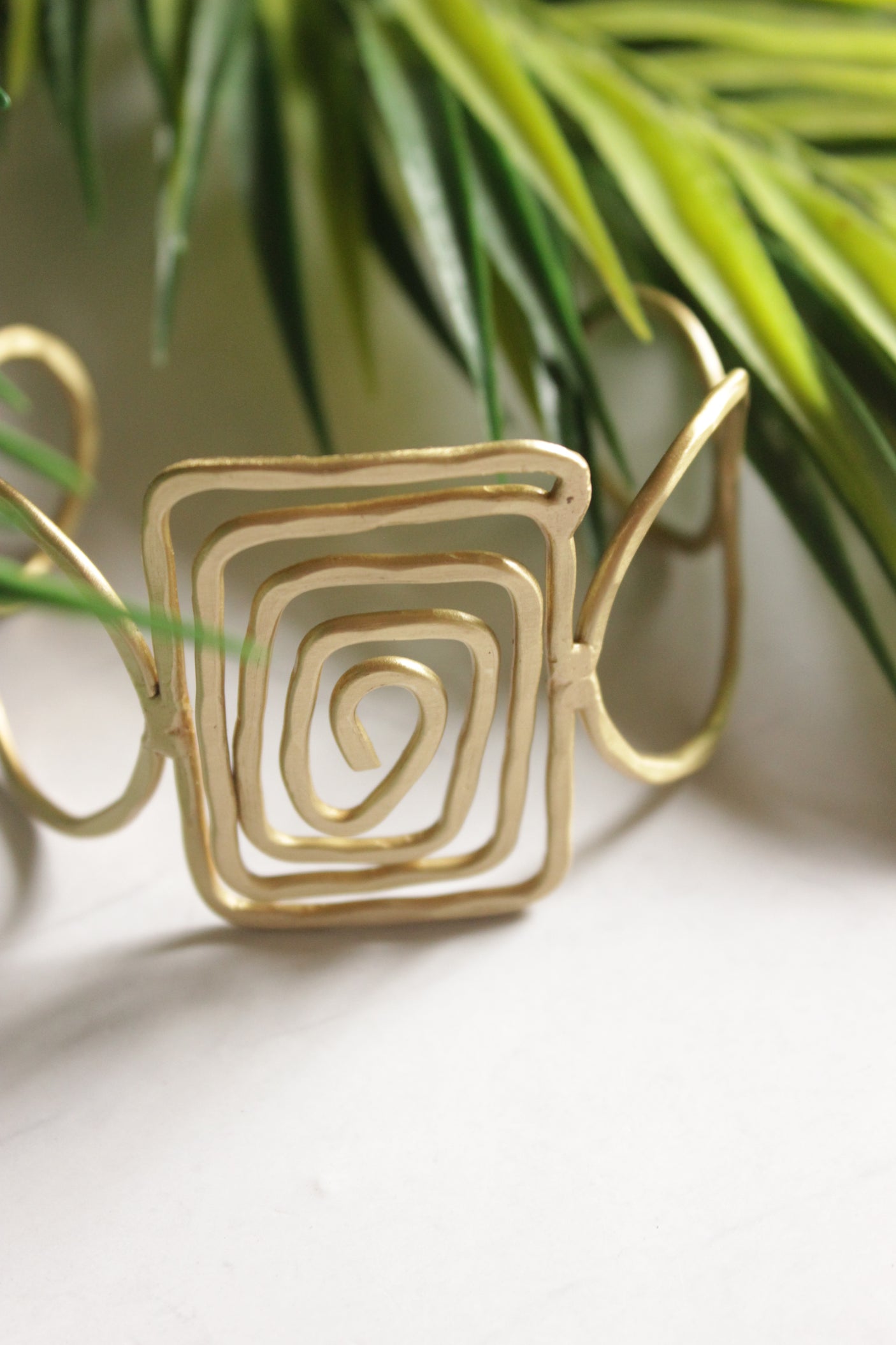 Gold Finish Spiral Brass Bracelet
