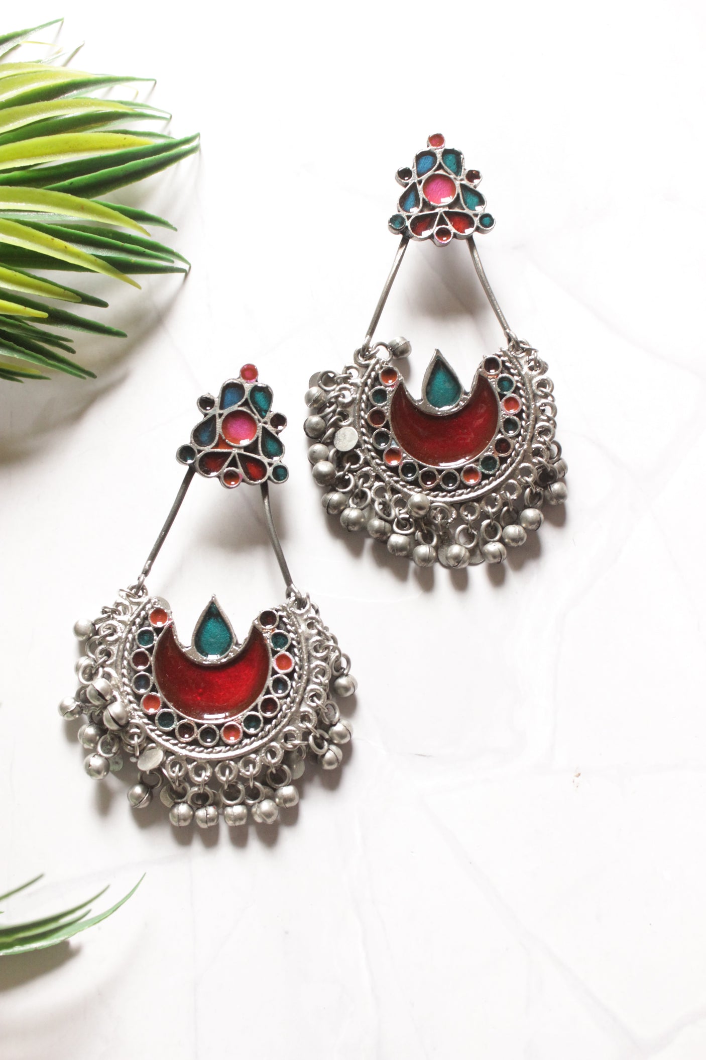 Long Afghani Chandbali Earrings
