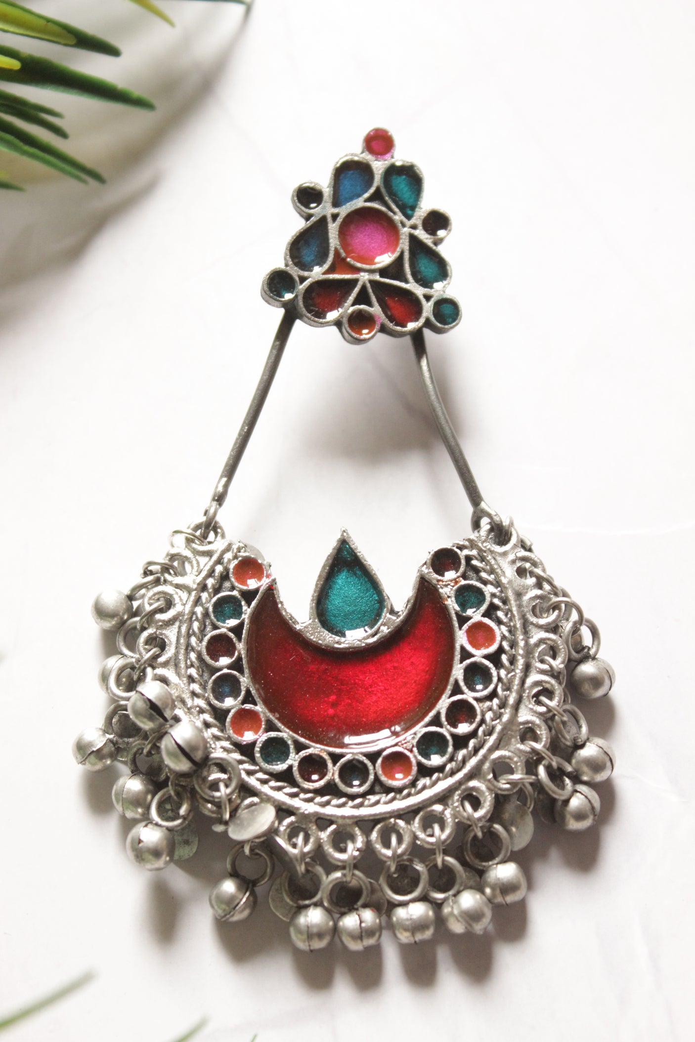 Long Afghani Chandbali Earrings