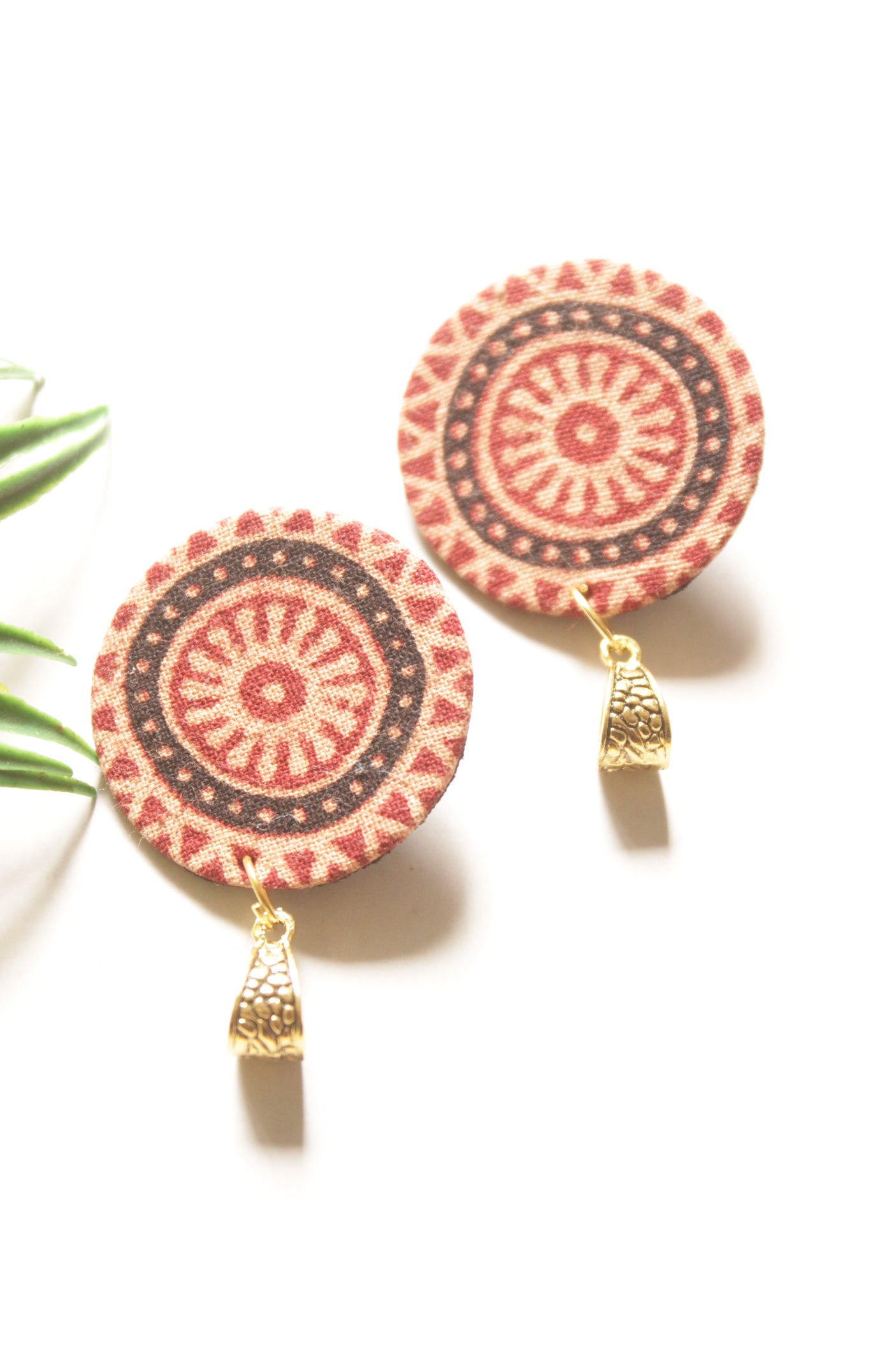 Ajrakh Cotton Fabric and Beads Handmade Necklace Set