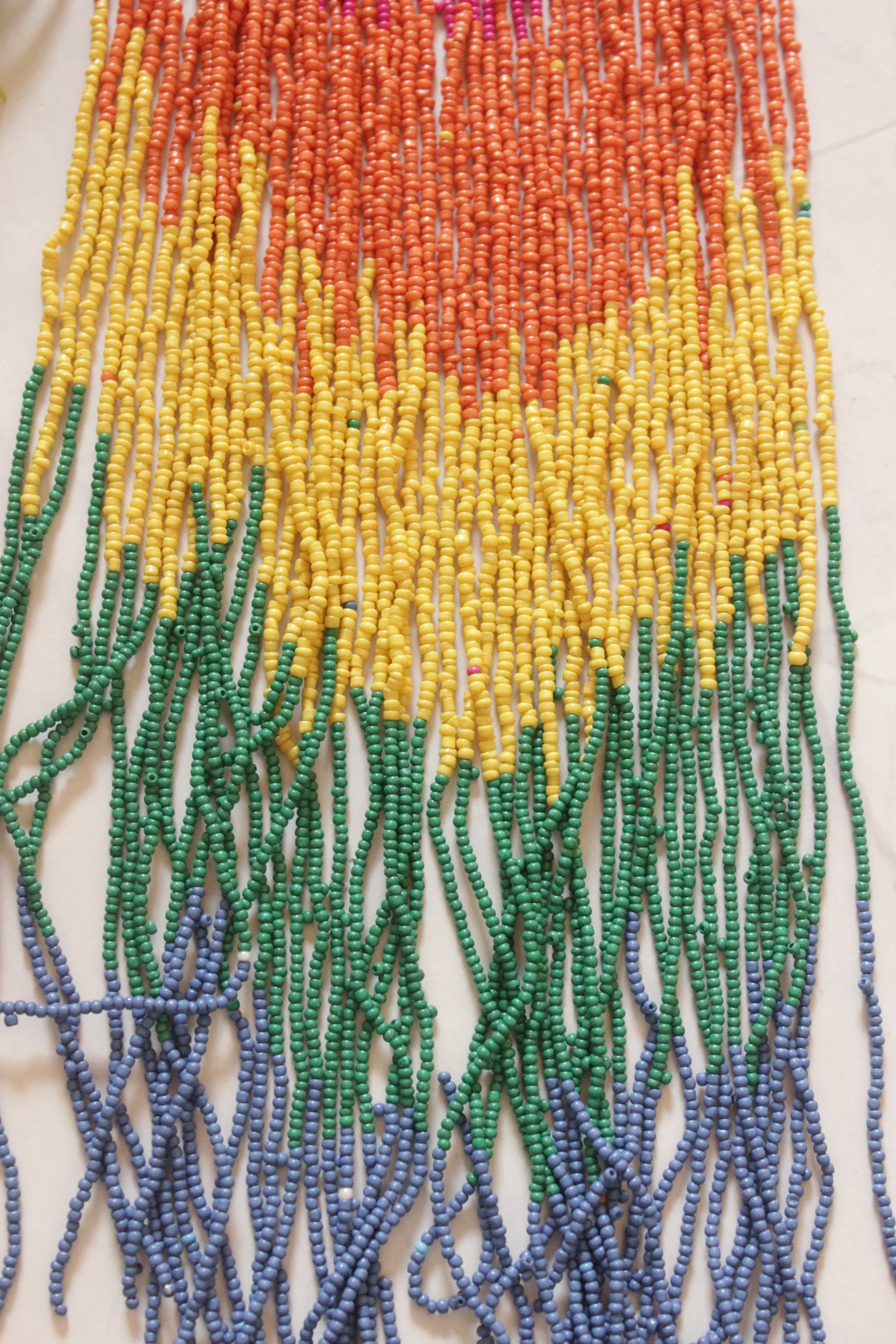 Beads and Metal Chains Statement Handmade Long Boho Choker Necklace