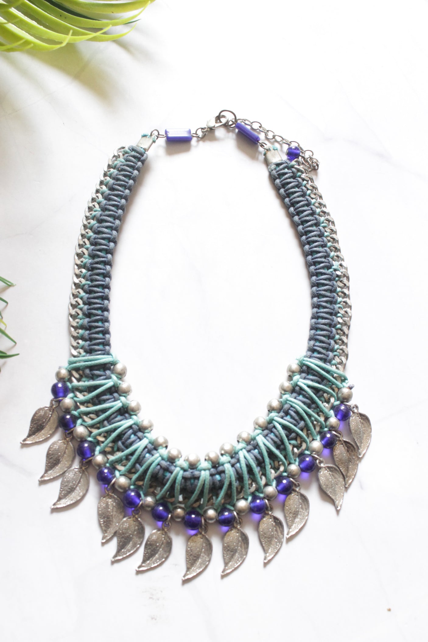 Rope Threads and Metal Charms Boho Necklace