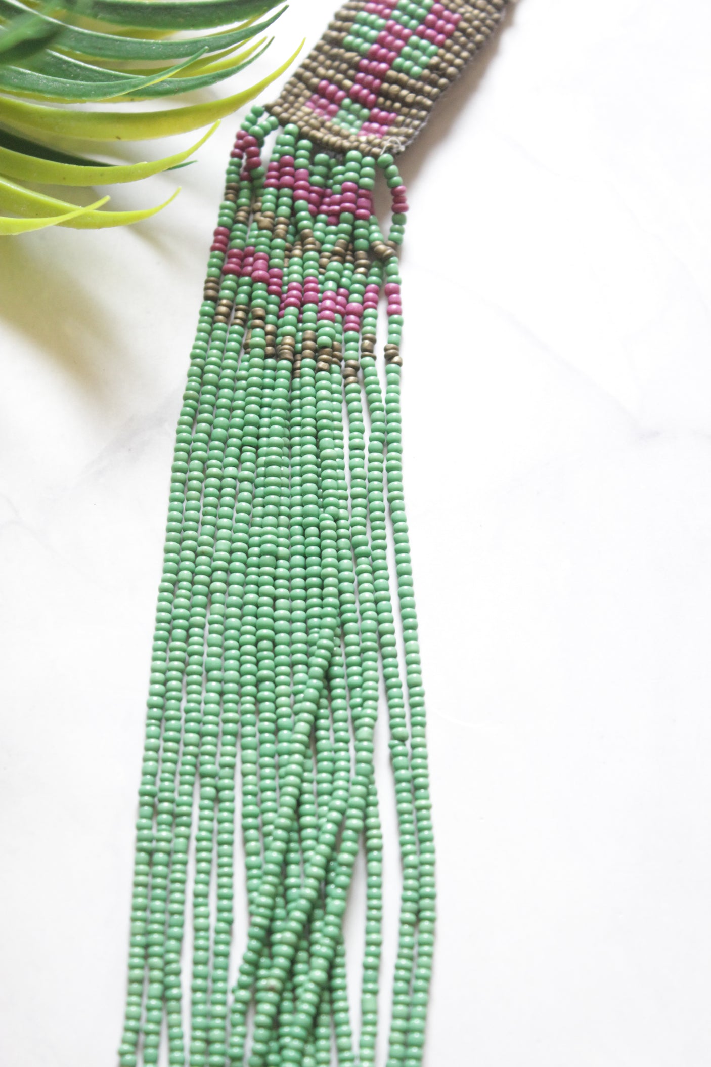 Multi-Layer Sea Green and Grey Beads Boho Necklace