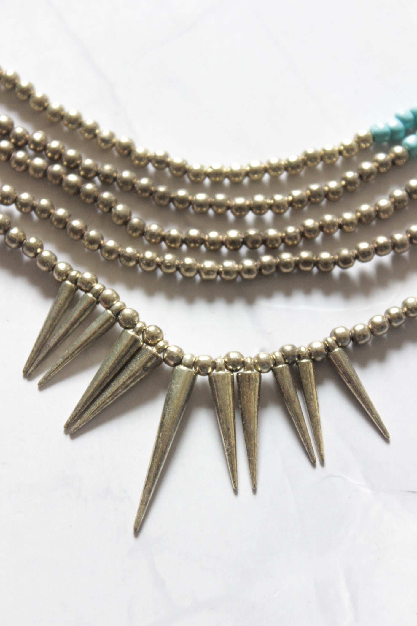 Acrylic and Metal Beads 4 Layer Boho Necklace