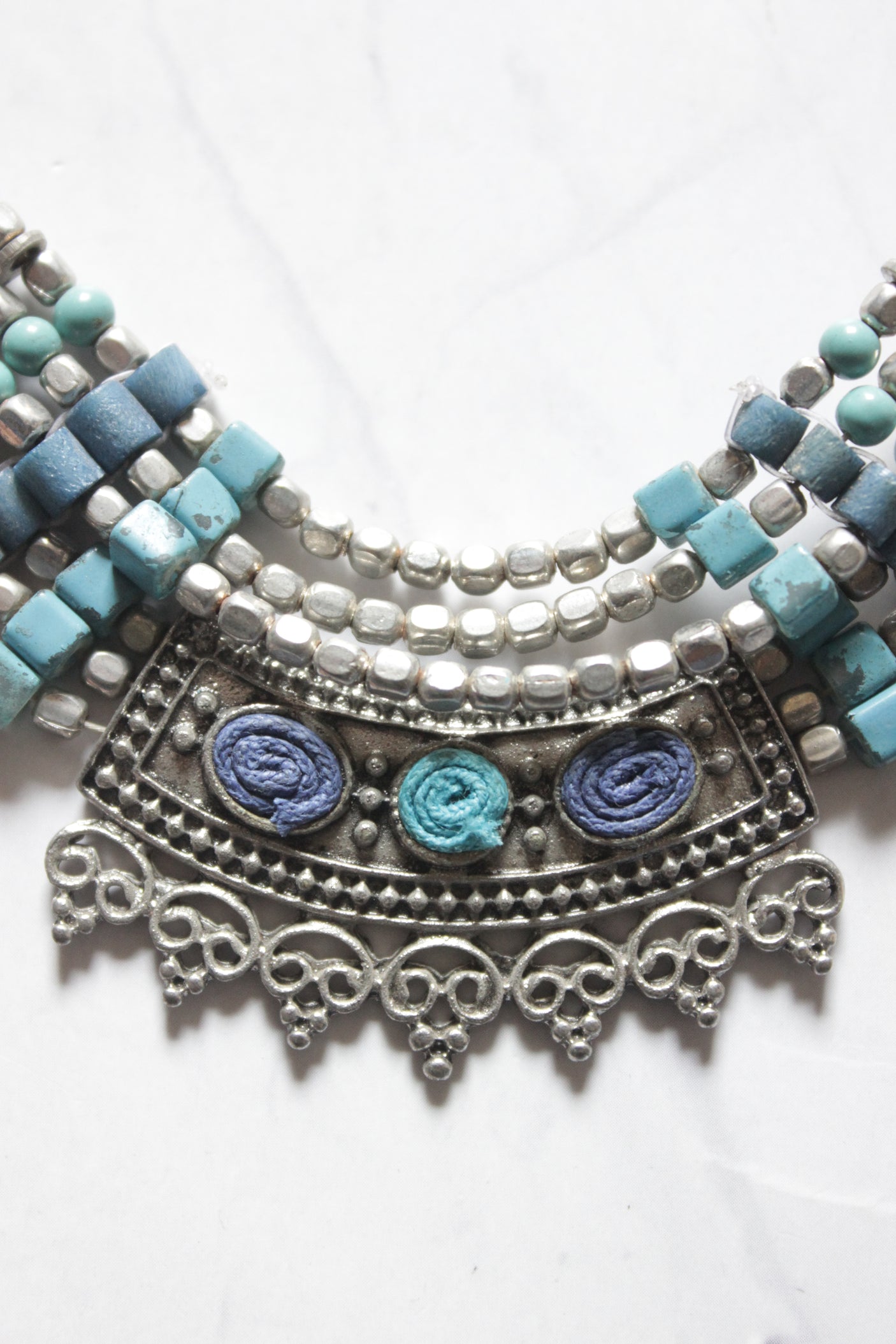 Acrylic and Metal Beads Multi Layer Boho Necklace