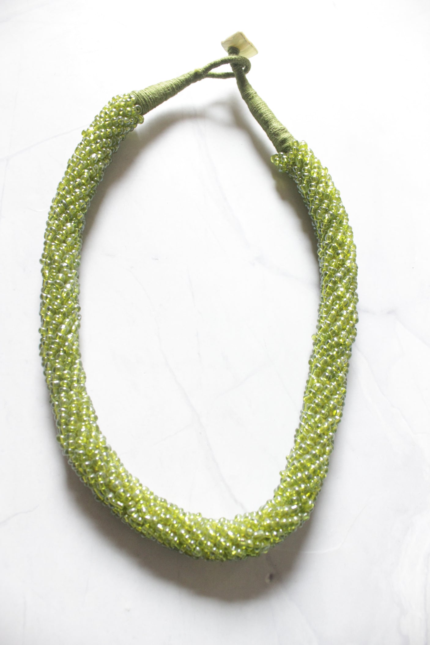Green Acrylic Beads Twisted Necklace