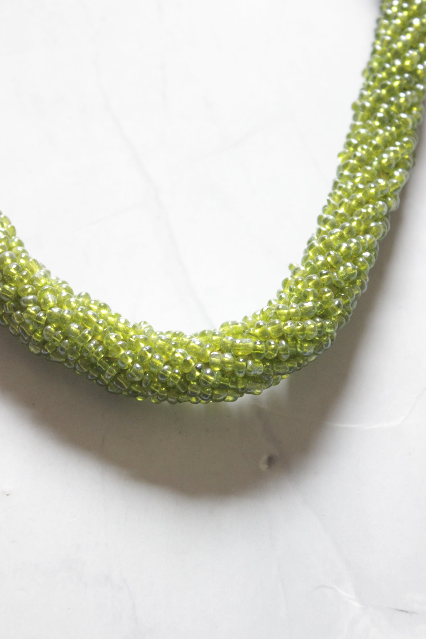 Green Acrylic Beads Twisted Necklace