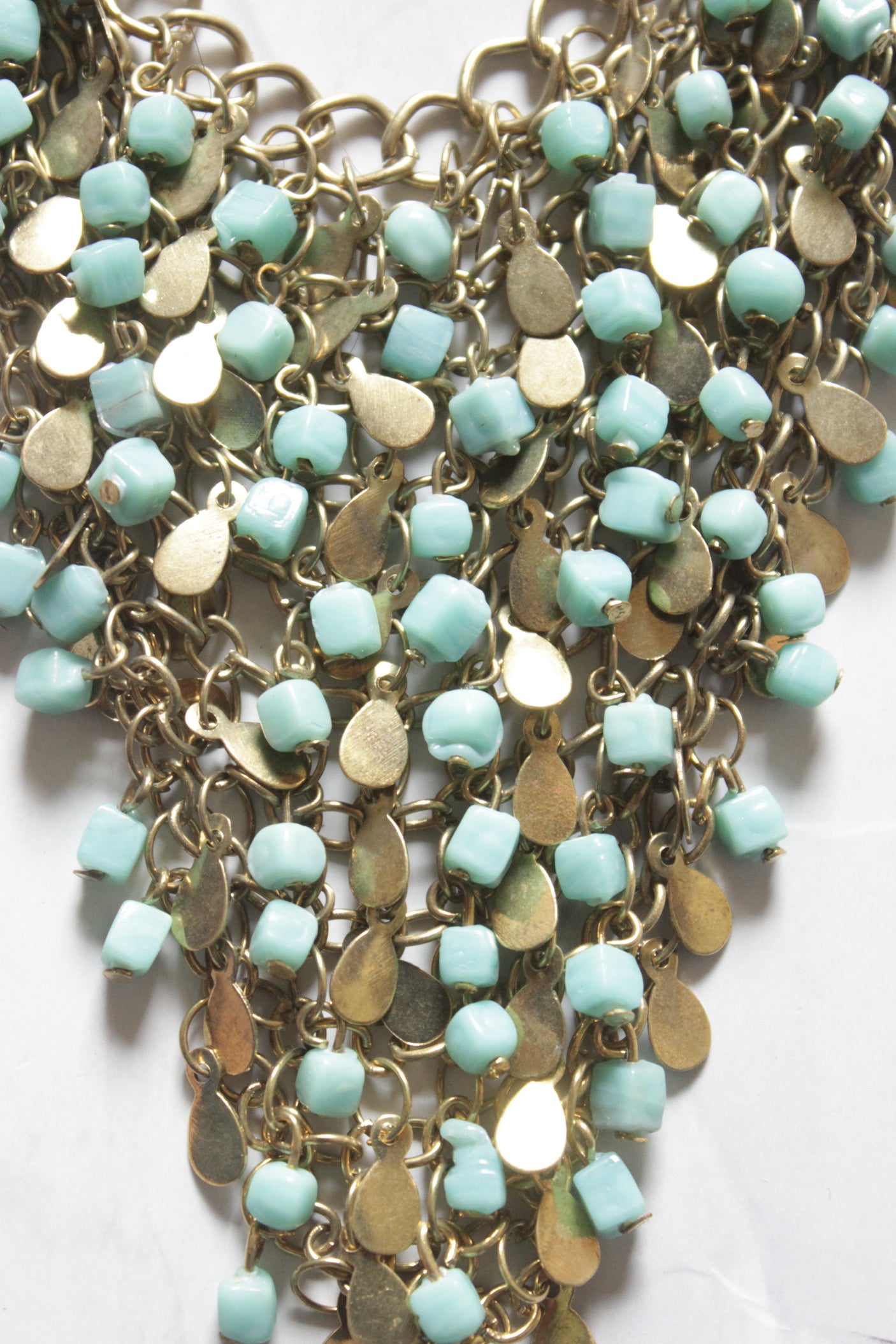 Blue Beads and Metal Charms Boho Necklace