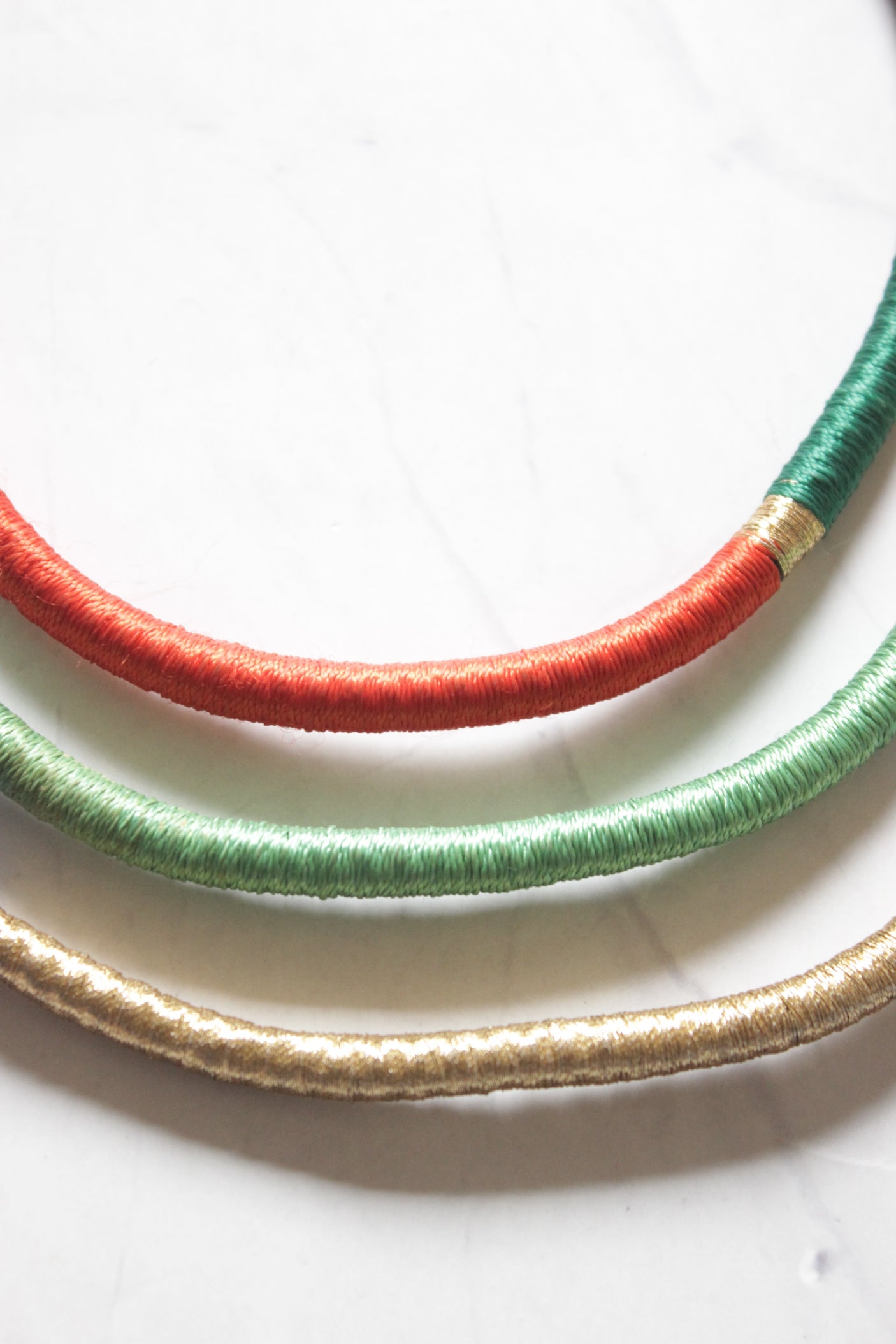 Multi-Color Fabric Threads 3 Layer Boho Necklace