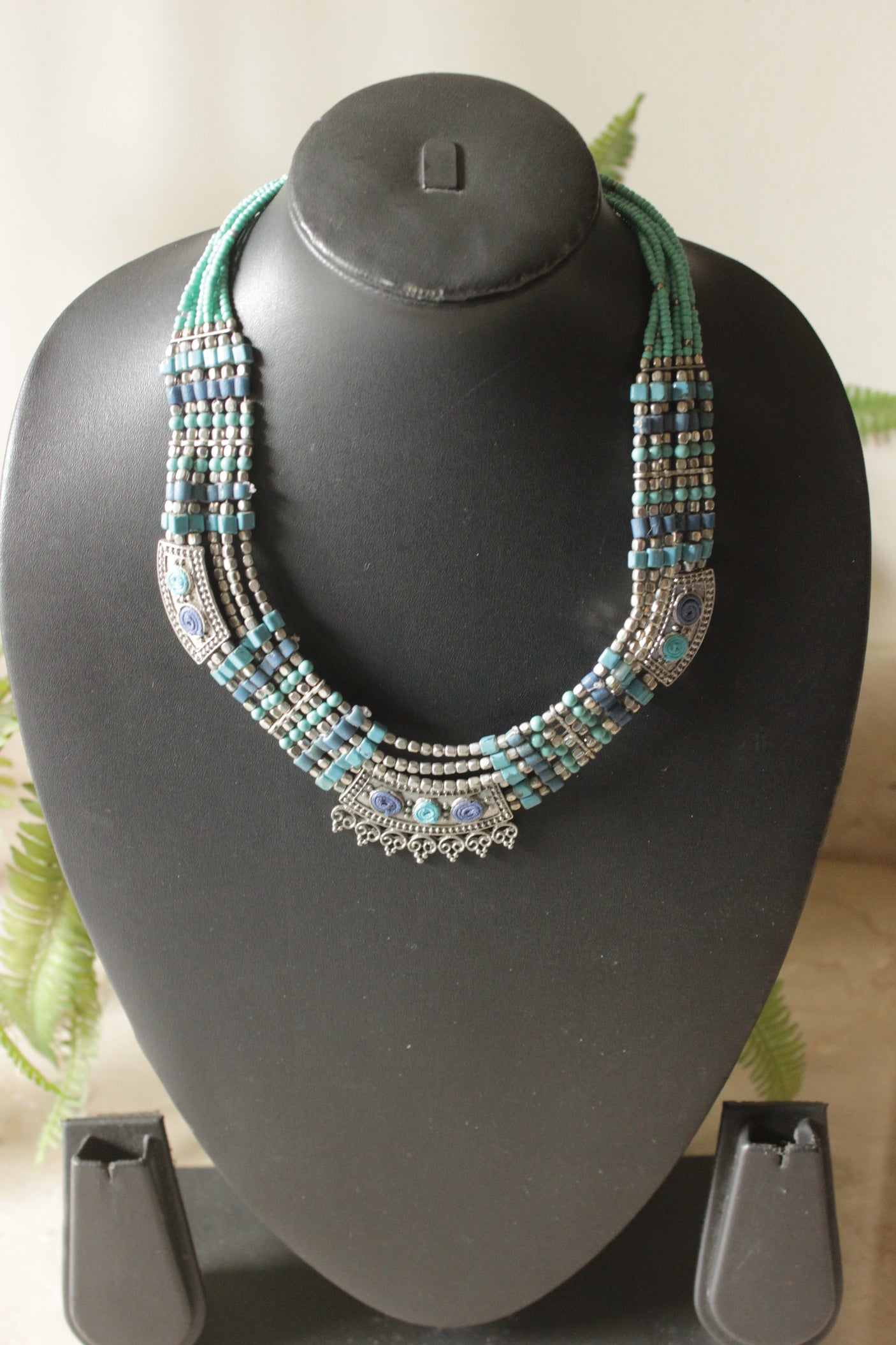 Acrylic and Metal Beads Multi Layer Boho Necklace