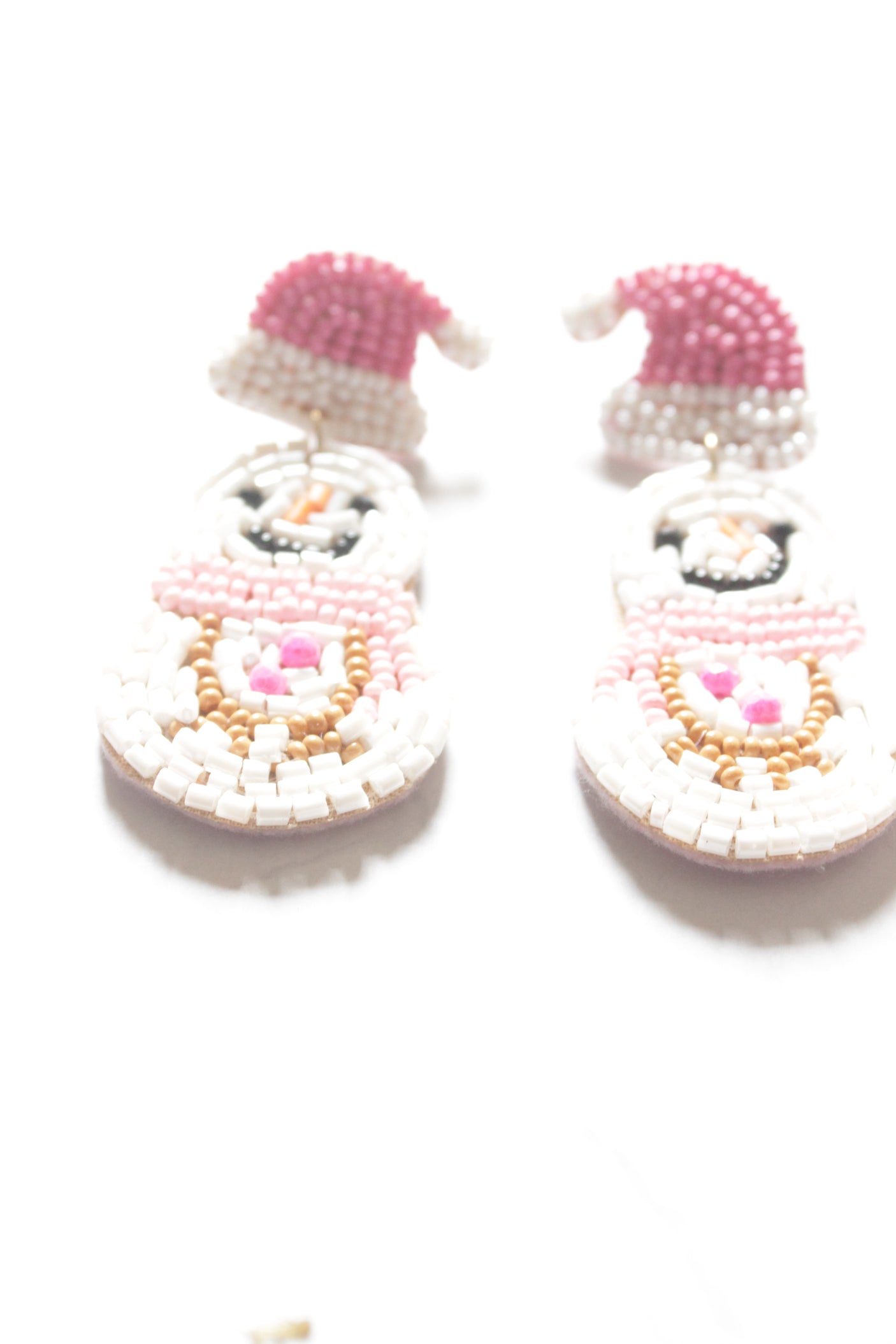 Snowman Handmade Beaded Earrings
