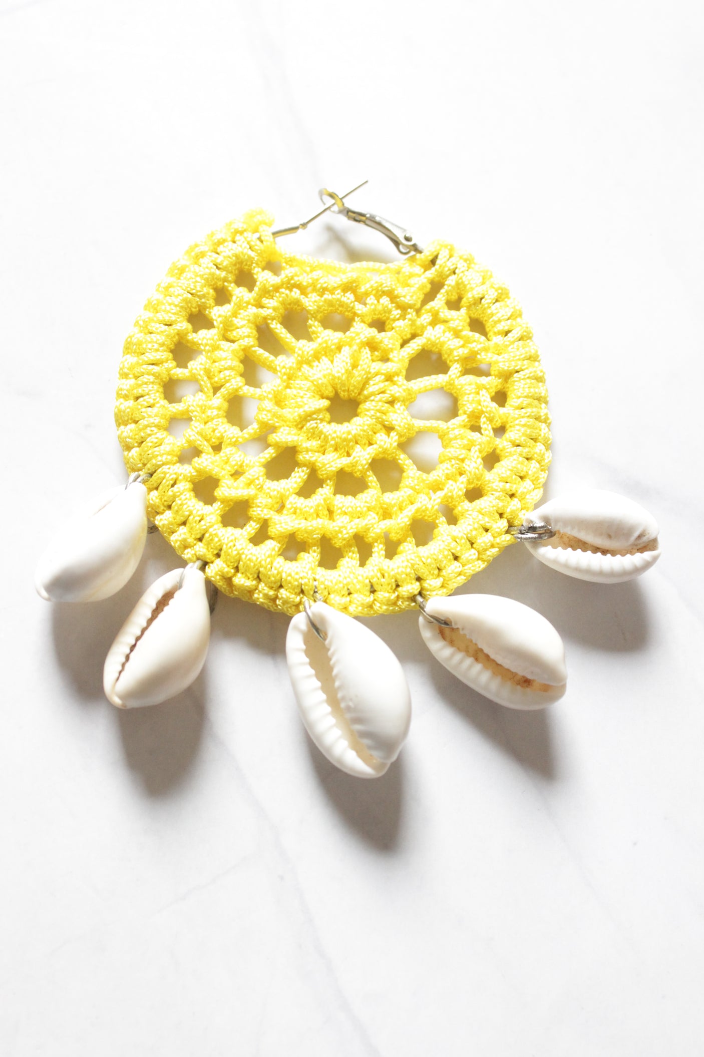 Yellow Handmade Crochet Earrings