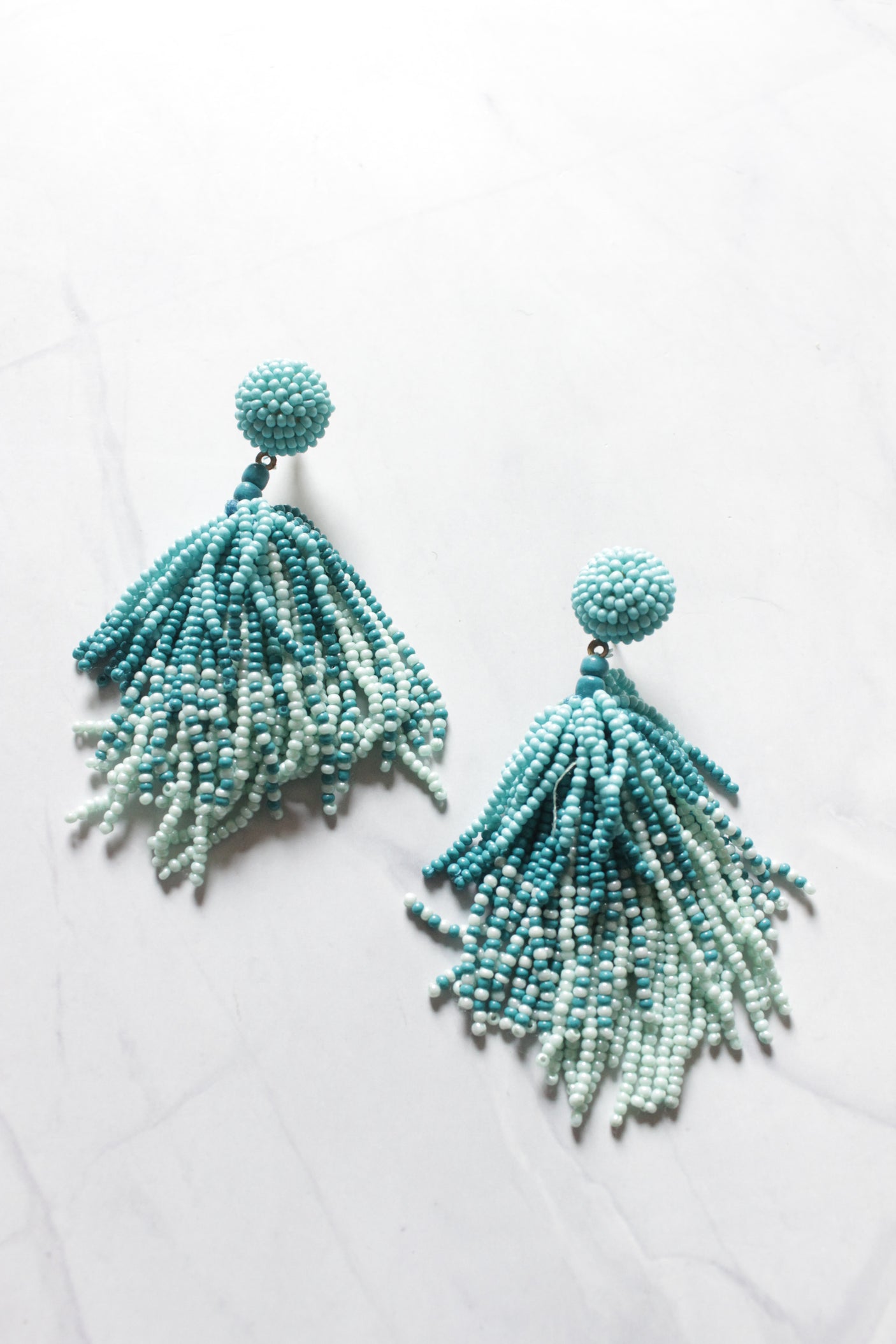 Shades of Blue Beaded Earrings