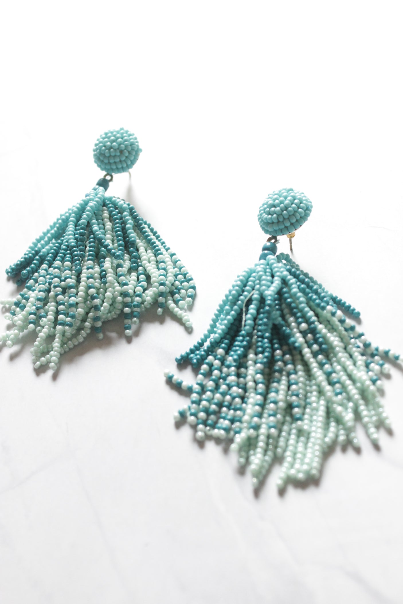 Shades of Blue Beaded Earrings