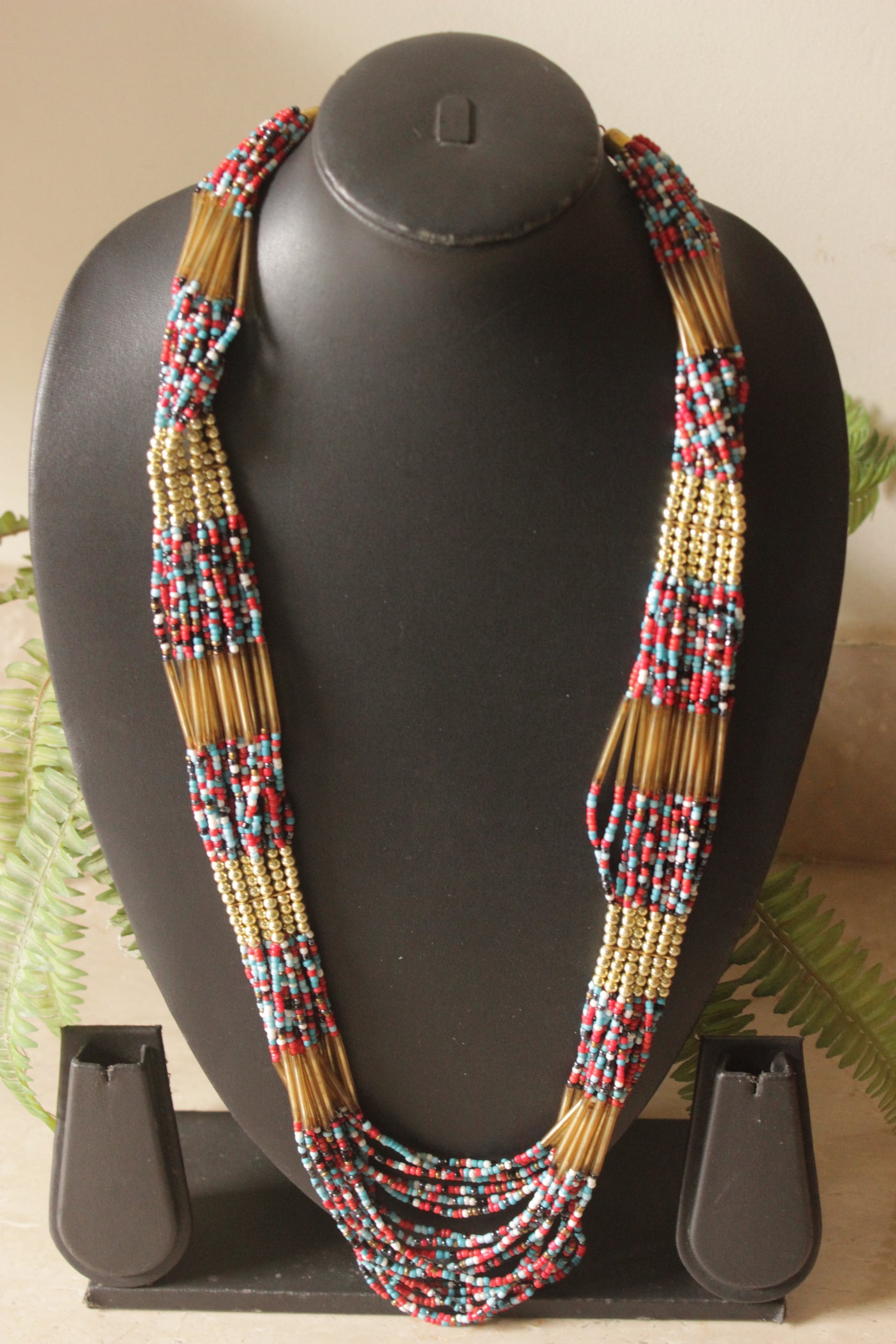 Multi-Color Beaded Handmade Boho Necklace