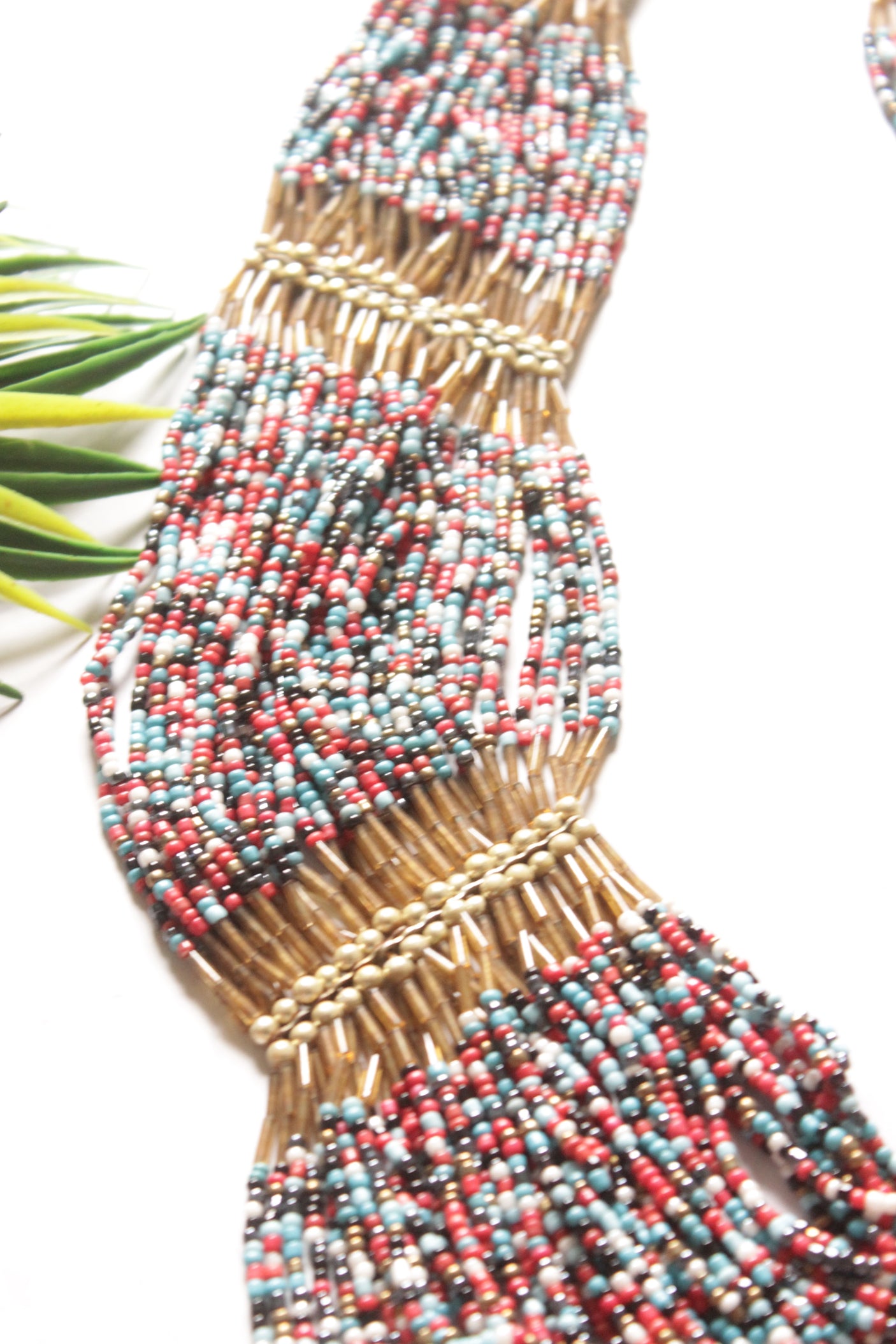 Multi-Color Beaded Statement Handmade Boho Necklace