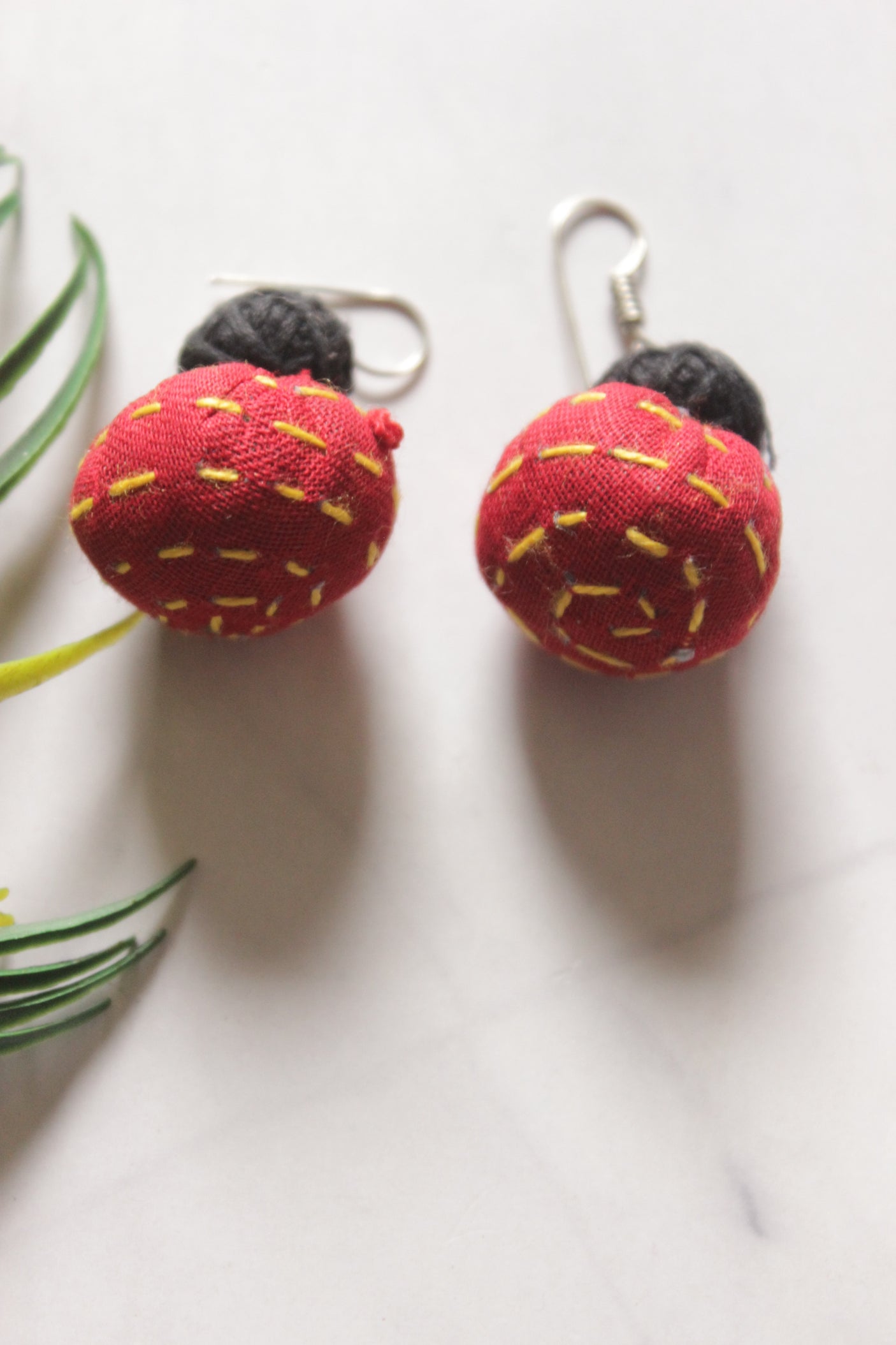 Upcycled Fabric Kantha Embroidered Handmade Necklace Set with Cowrie Details