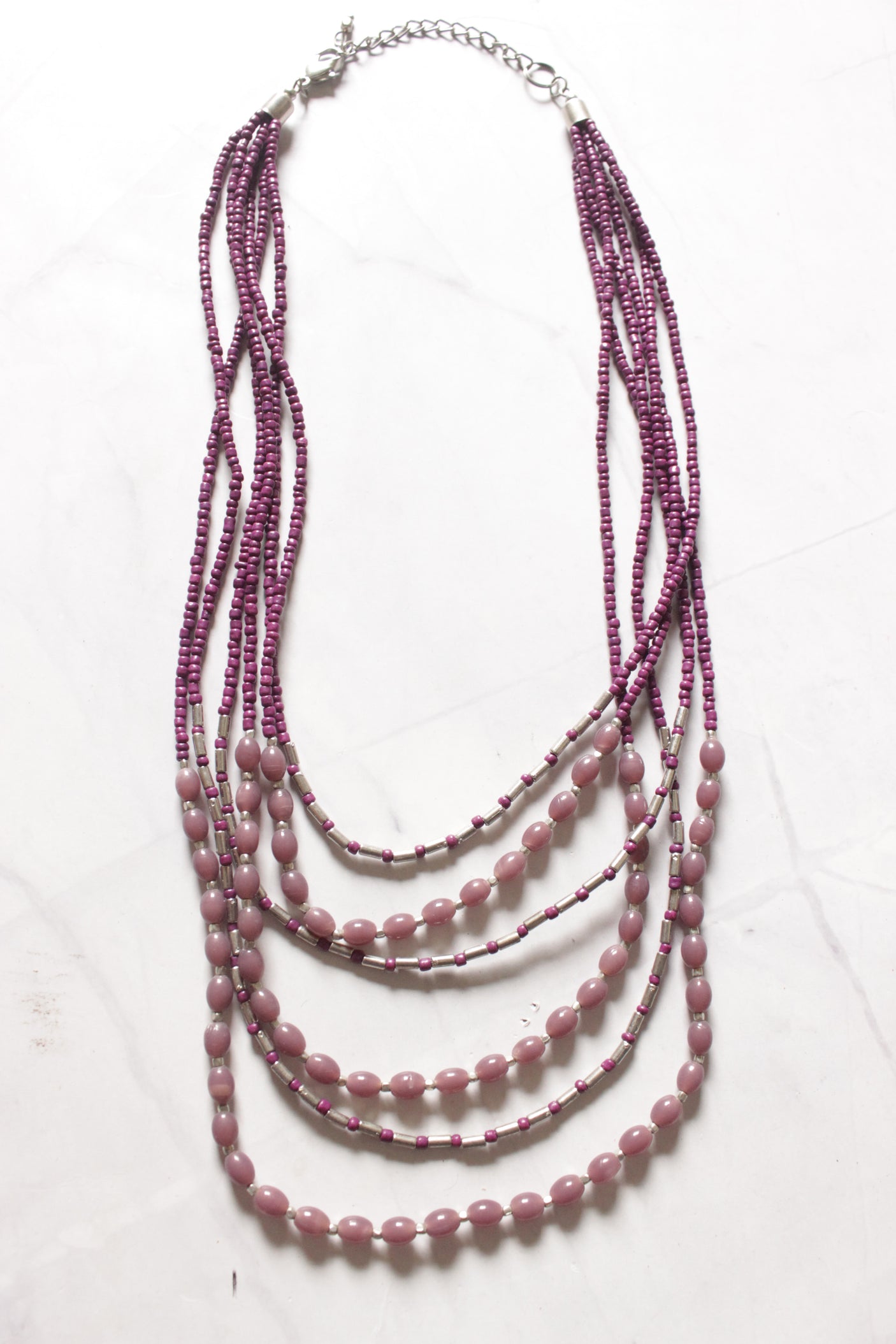 Multi-Layer Acrylic & Metal Beads Necklace