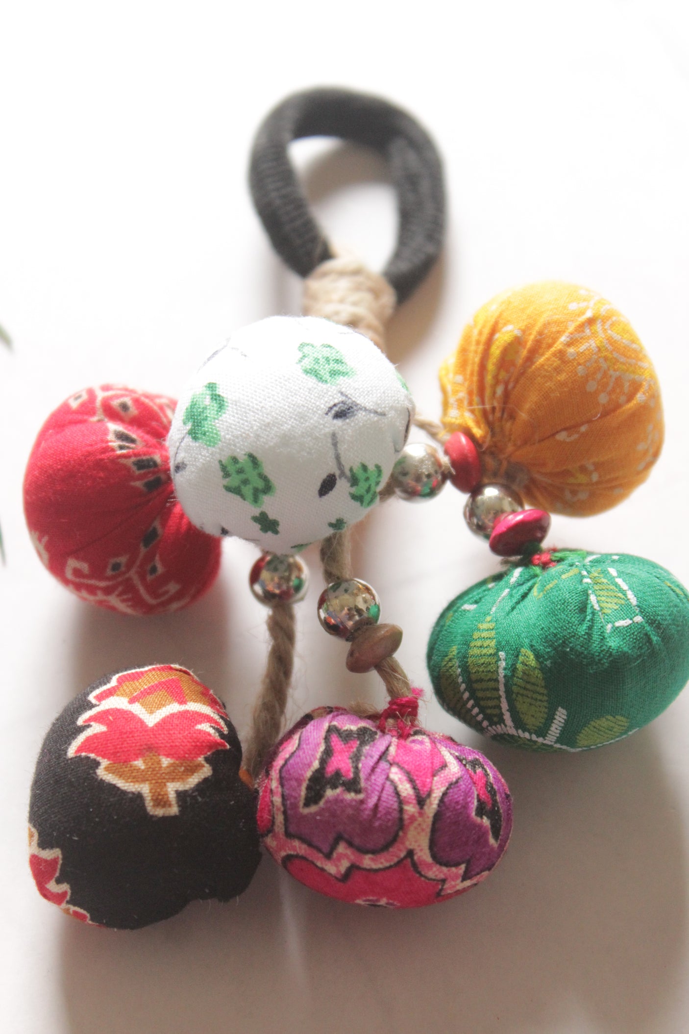 Handmade Multi-Color Vibrant Fabric Rubber Band