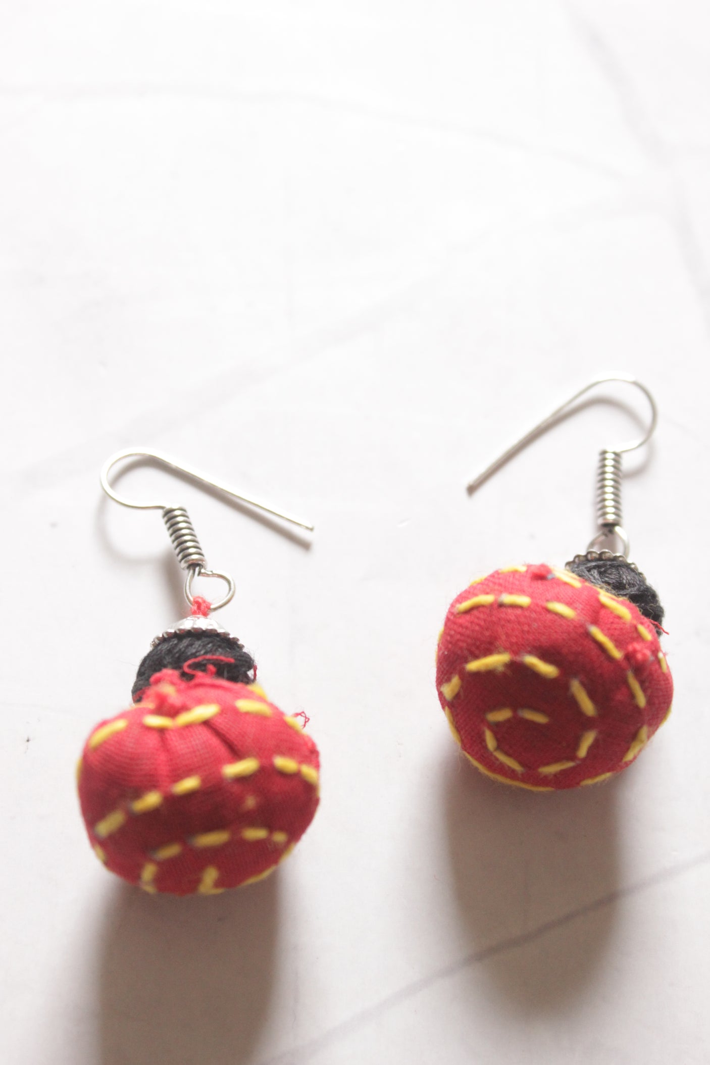 Upcycled Fabric Kantha Embroidered Handmade Necklace Set with Cowrie Details