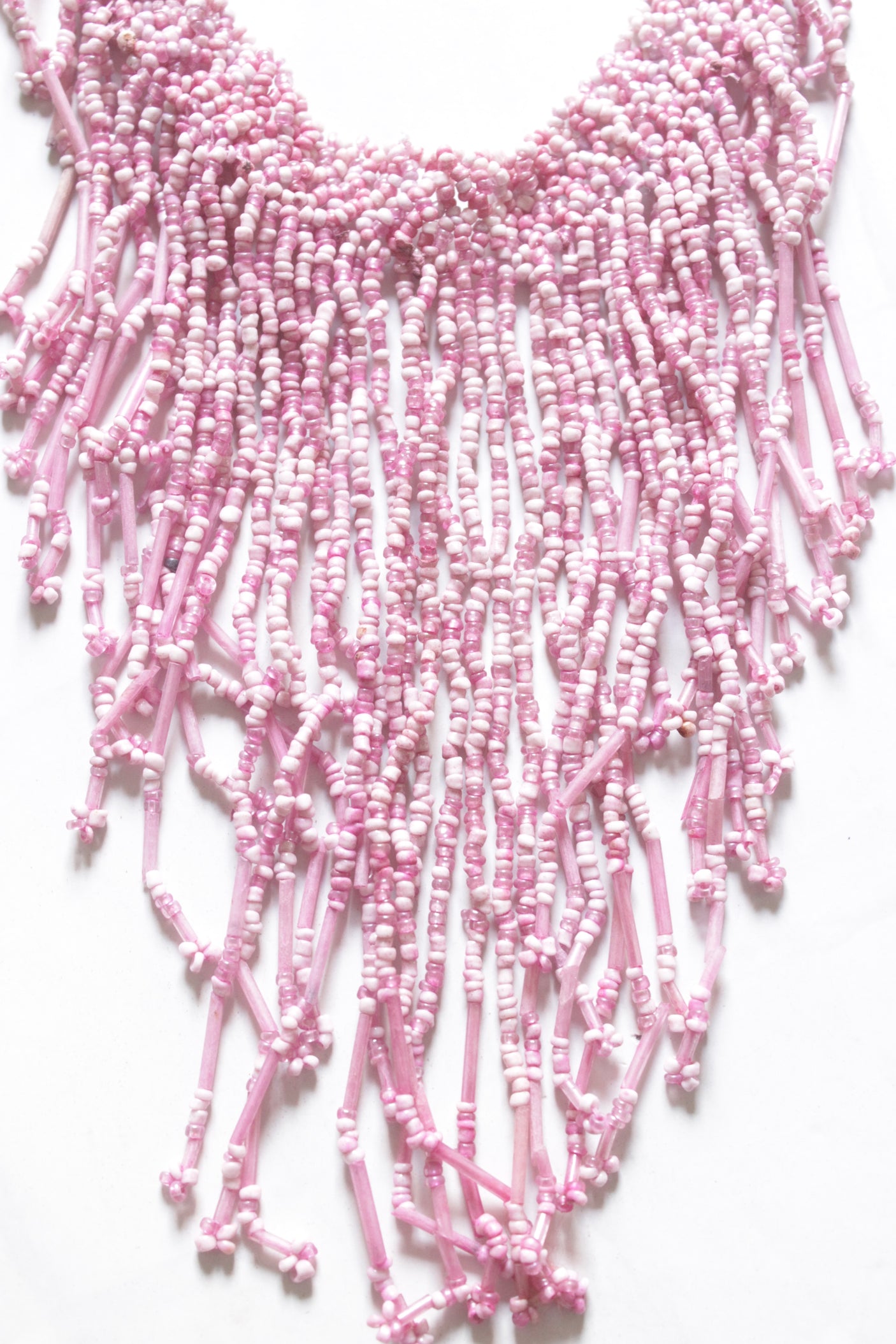 Boho Pink Beaded Handcrafted Statement Necklace