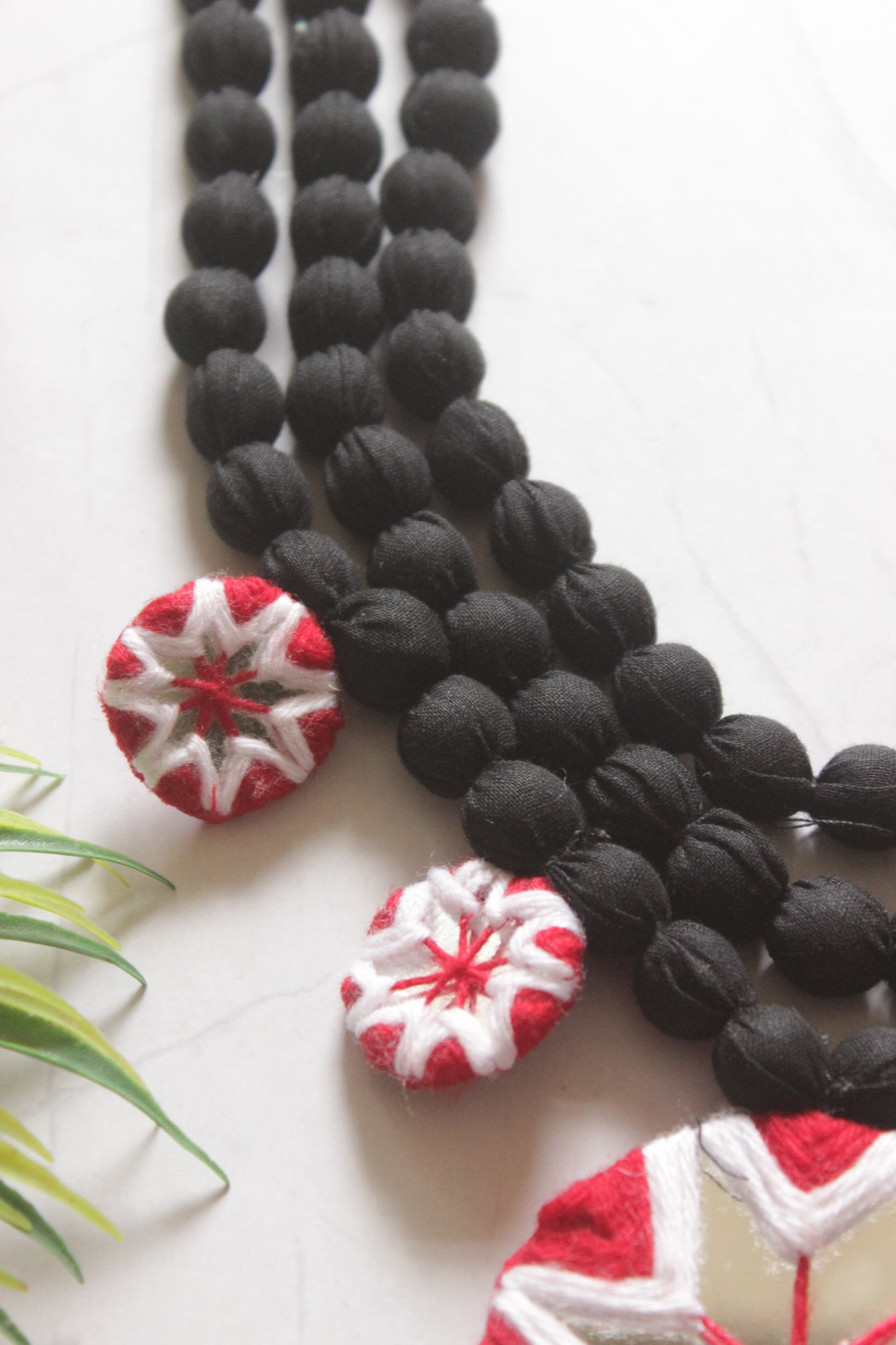 Hand Embroidered Boho Beaded Cowrie Necklace