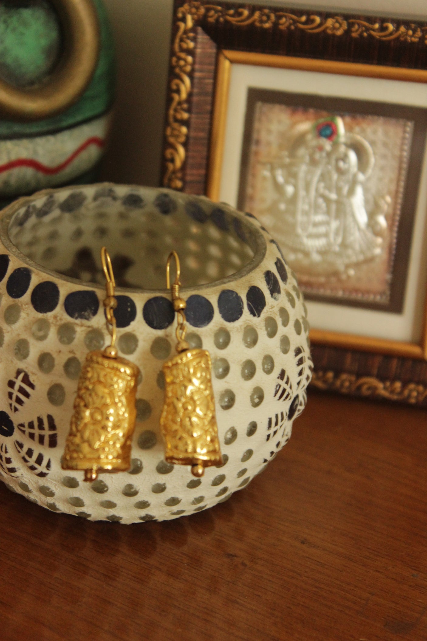 Heritage Gold Textured Earrings