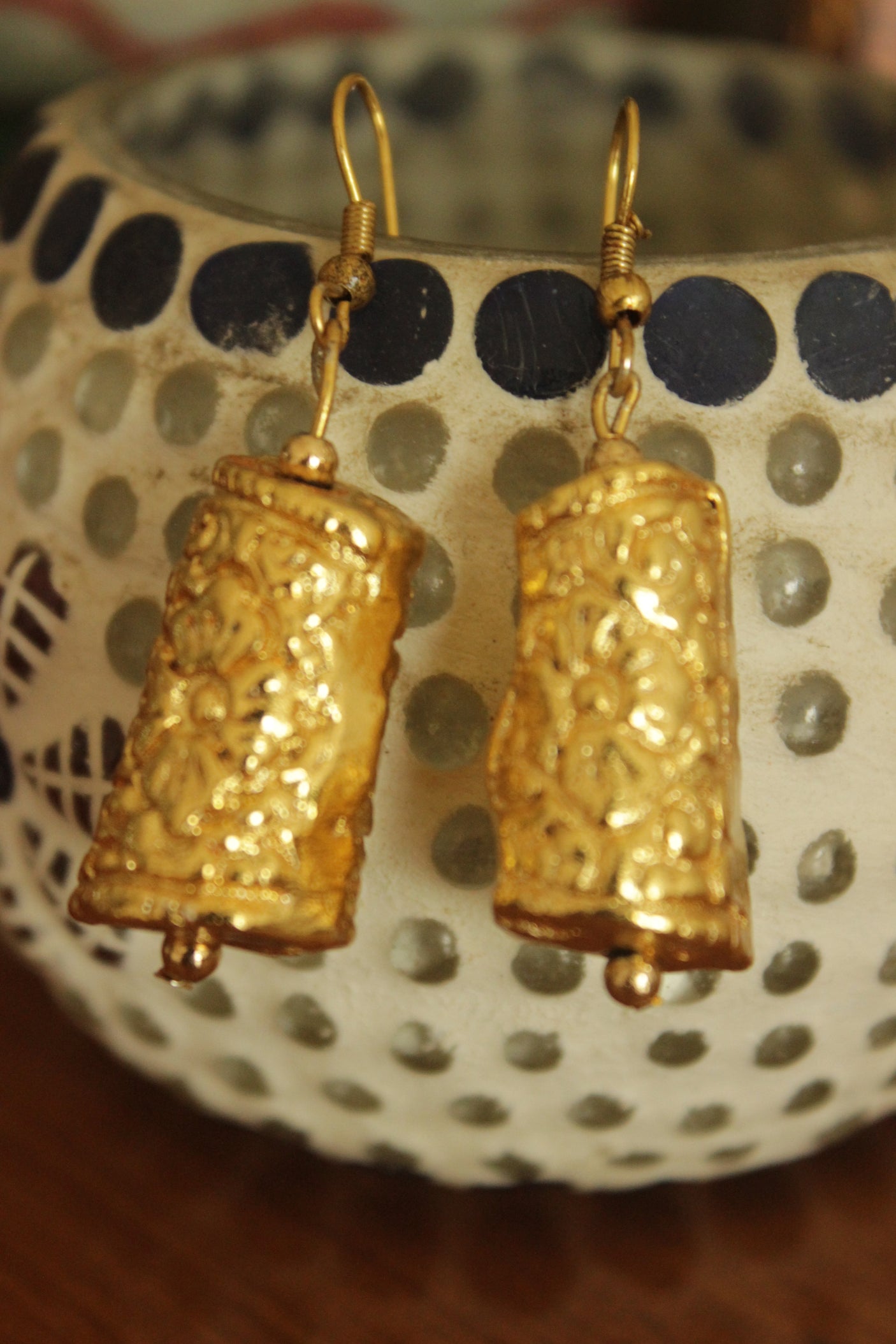 Heritage Gold Textured Earrings