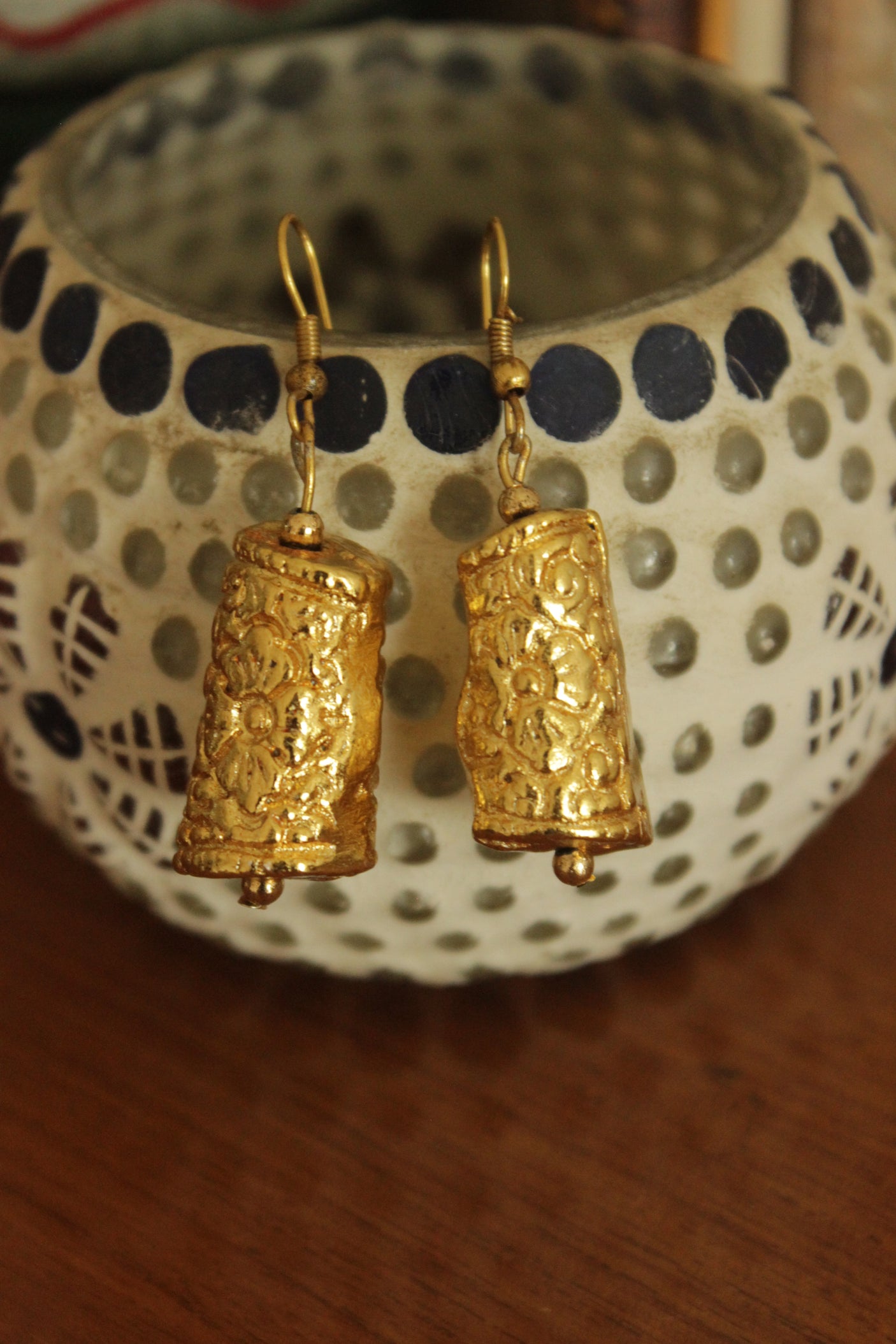 Heritage Gold Textured Earrings