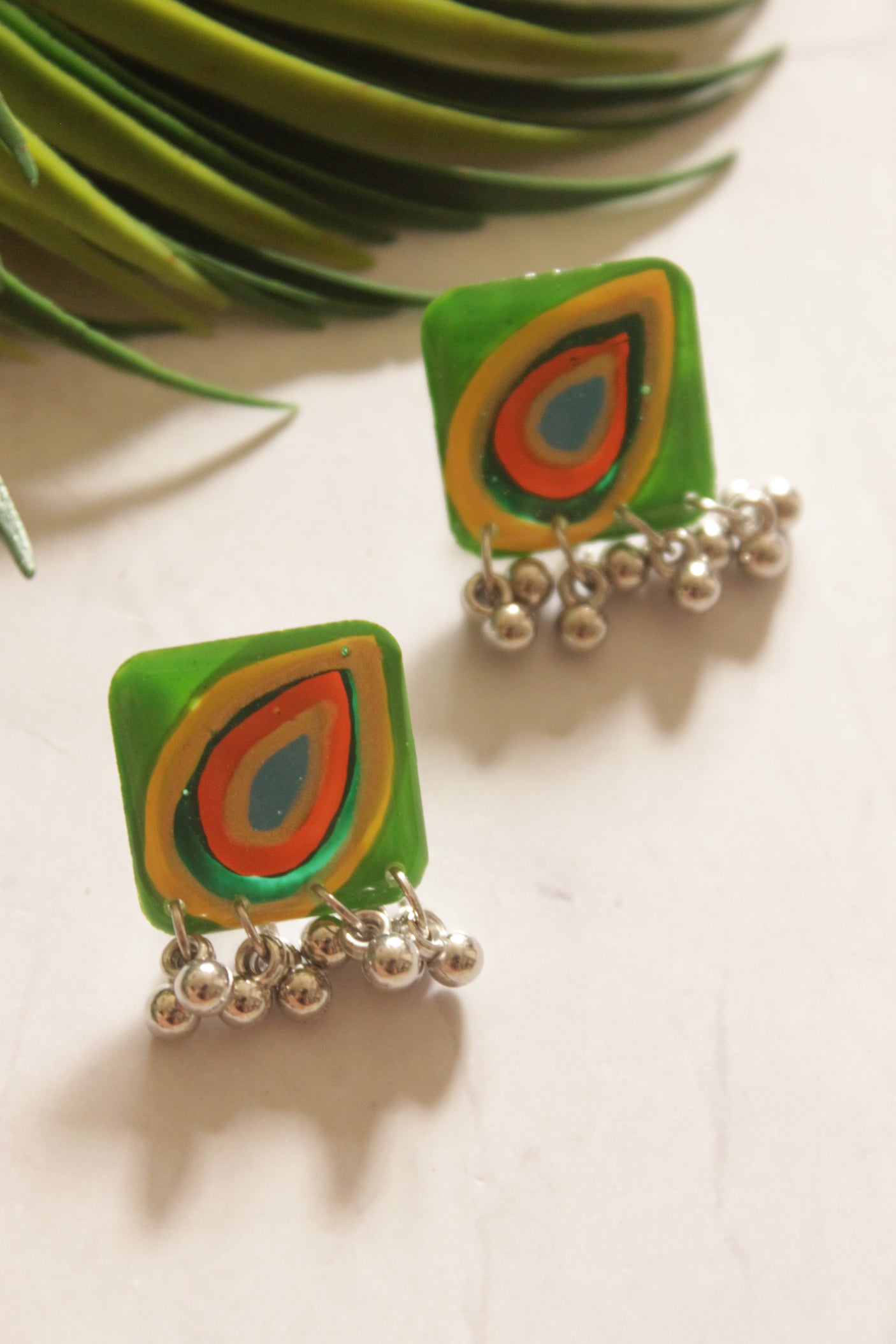 Green Peacock Adjustable Length Choker Necklace Set