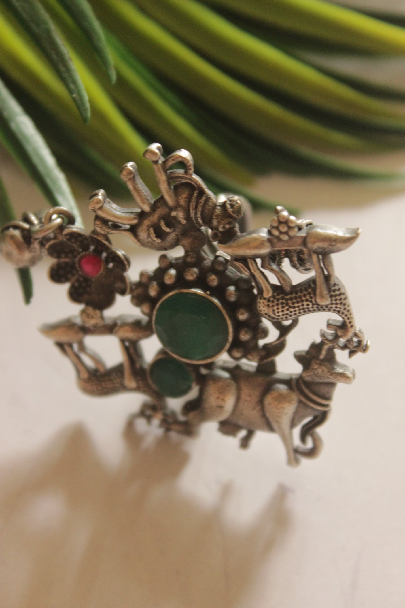 Tribal Oxidized Silver Statement Ring