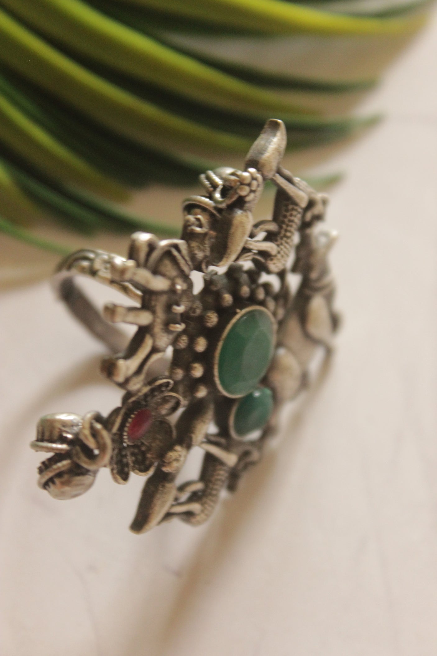 Tribal Oxidized Silver Statement Ring