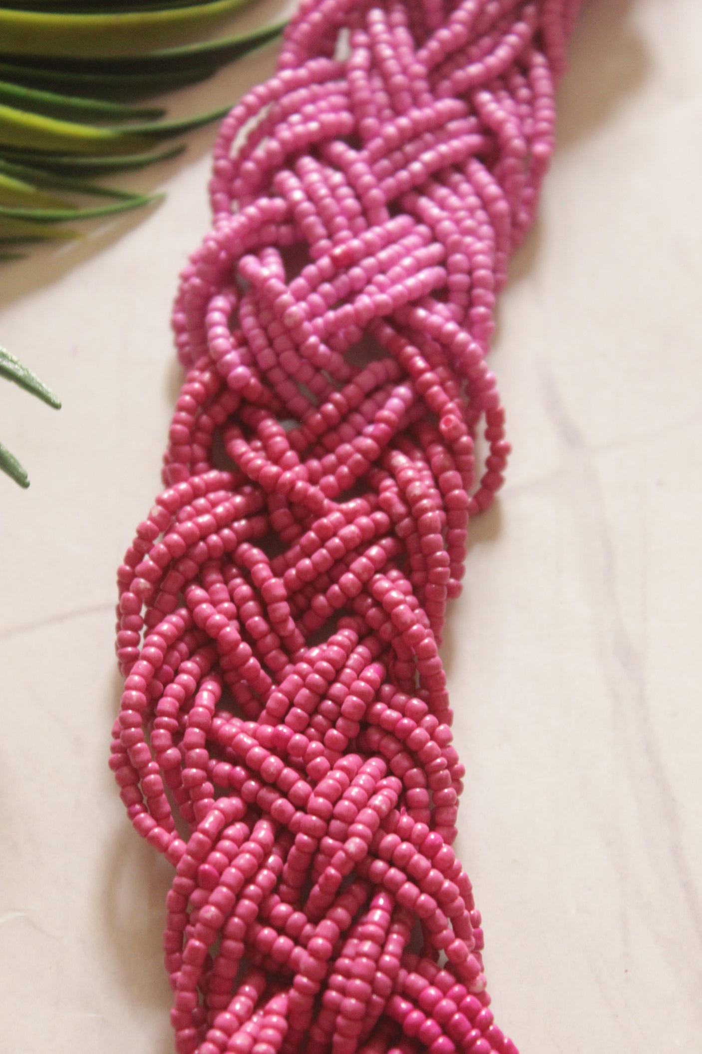 Twisted Pink Beads Handmade Necklace