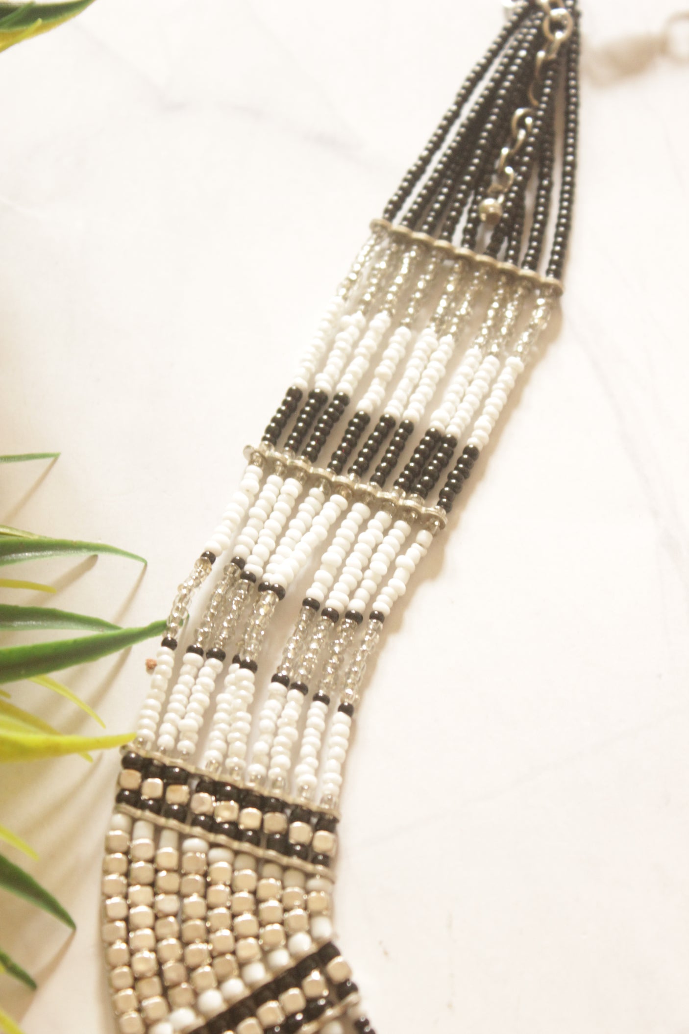 Metal and Acrylic Beads Handmade Necklace