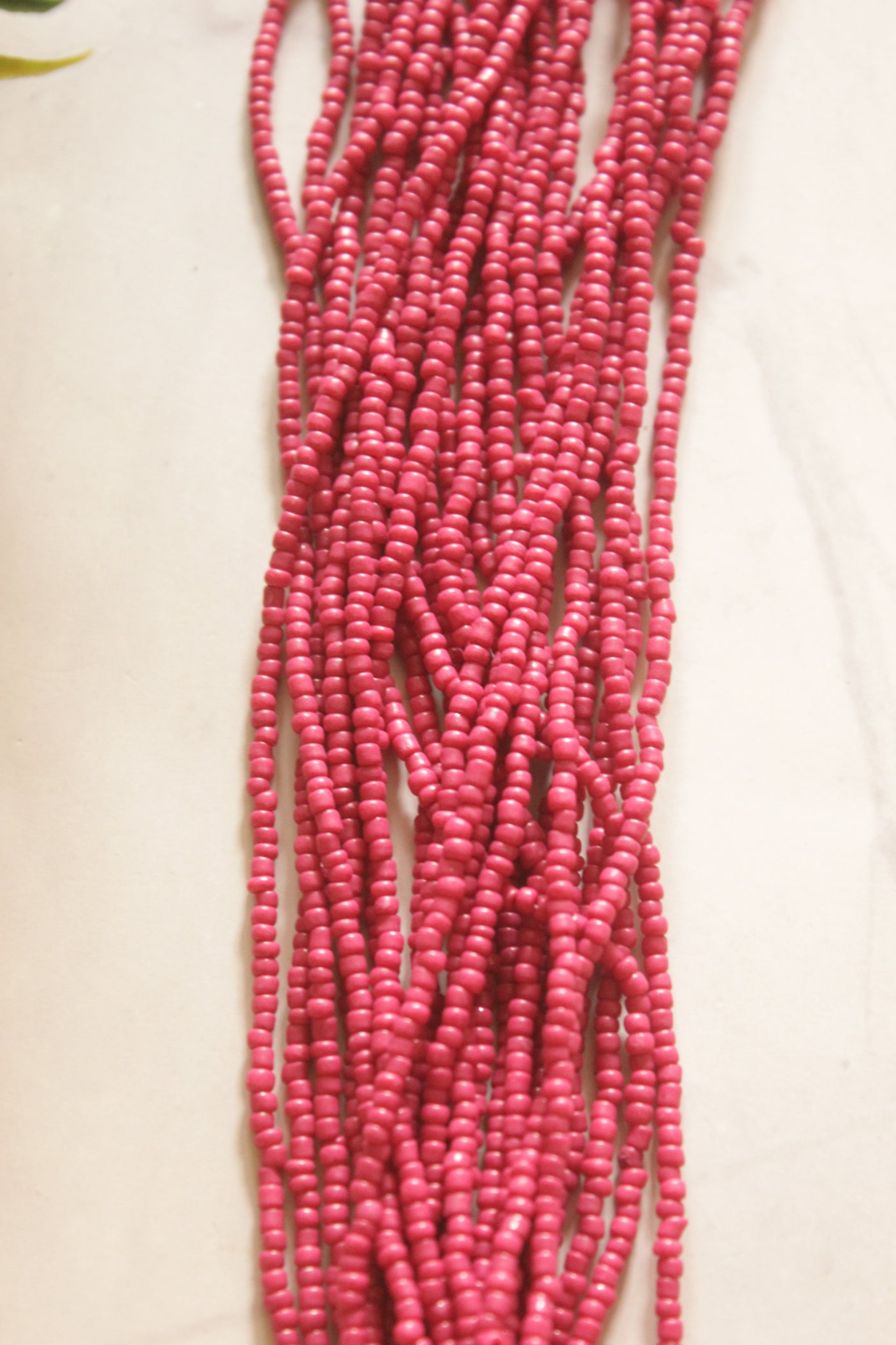 Deep Raspberry Pink Beads Hand Beaded Multi-Layer Necklace