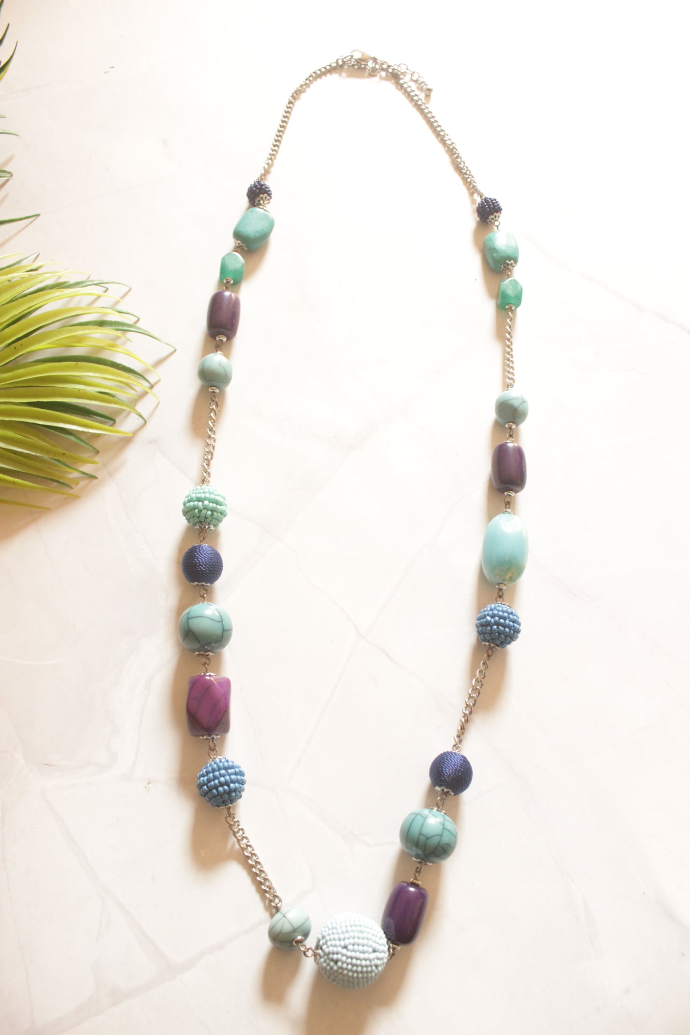 Blue Lagoon Handcrafted Bohemian Bead Necklace