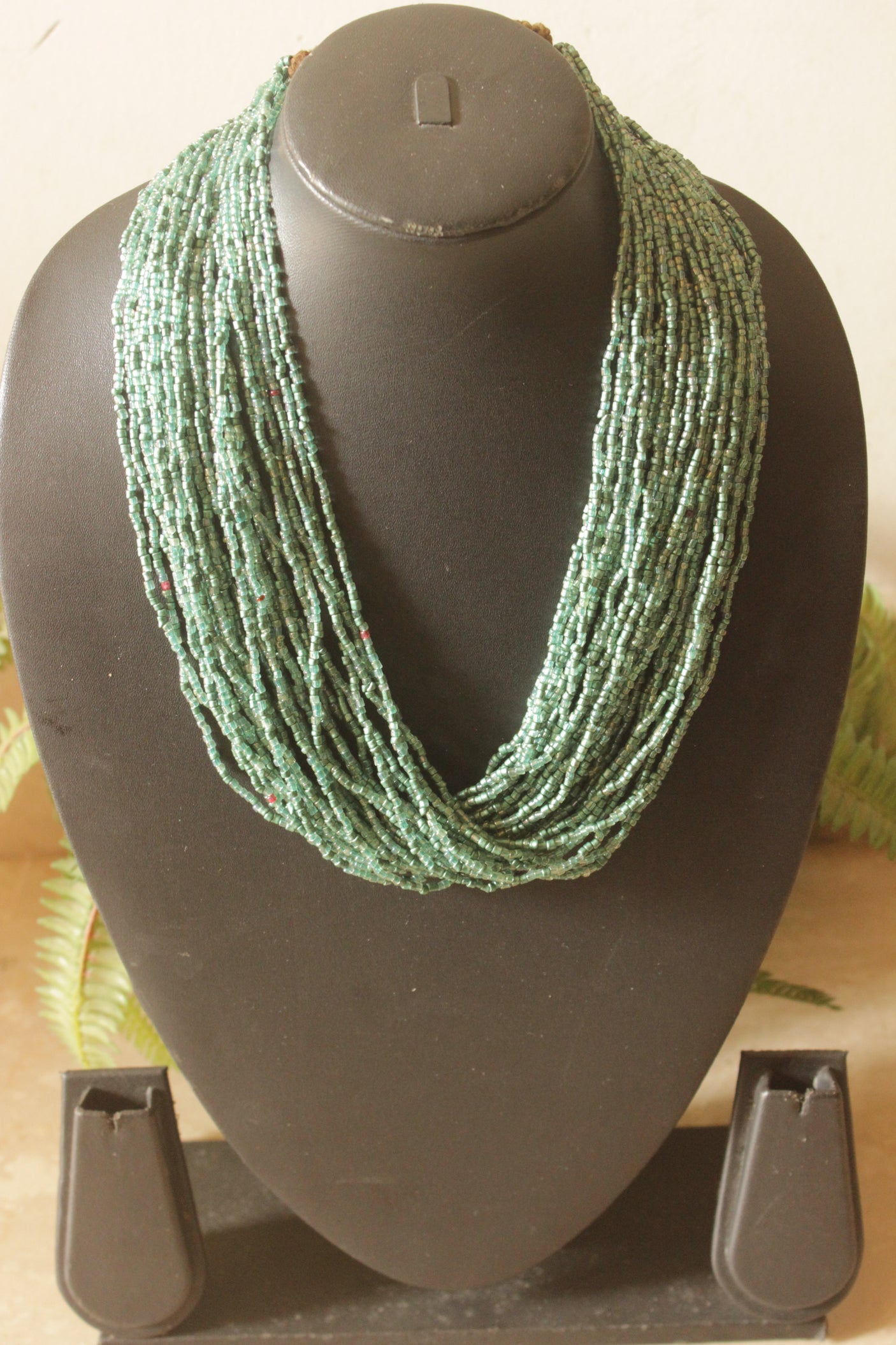 Sea Green Multi-Layer Beads Hand Braided Boho Necklace