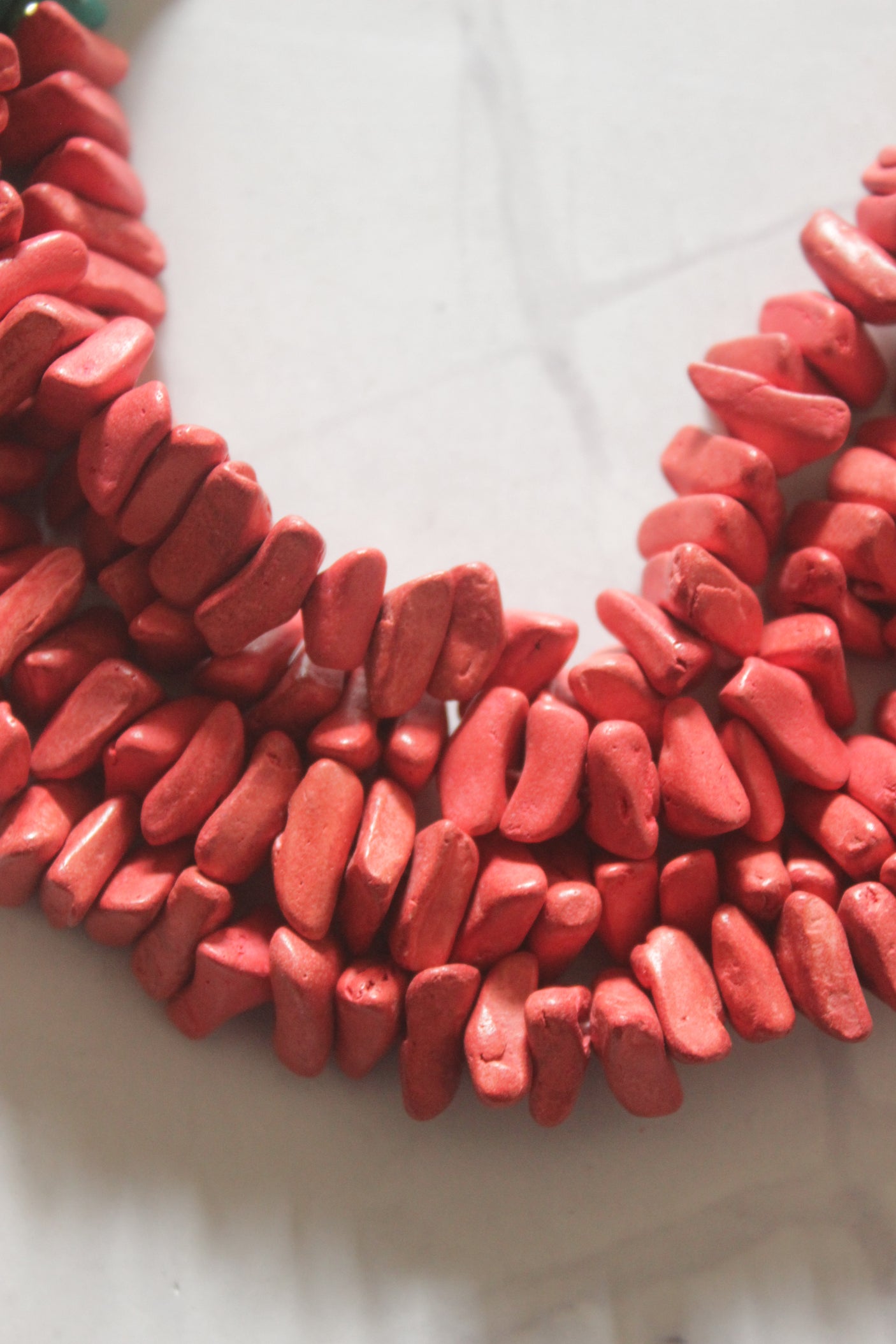 Turquoise and Red Beads Necklace Set