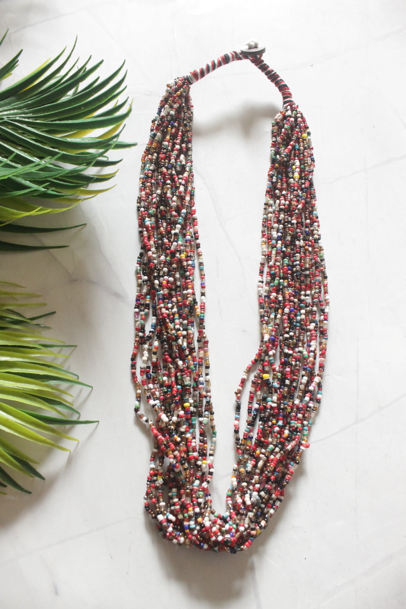 Multi-Color Beads Layered Necklace