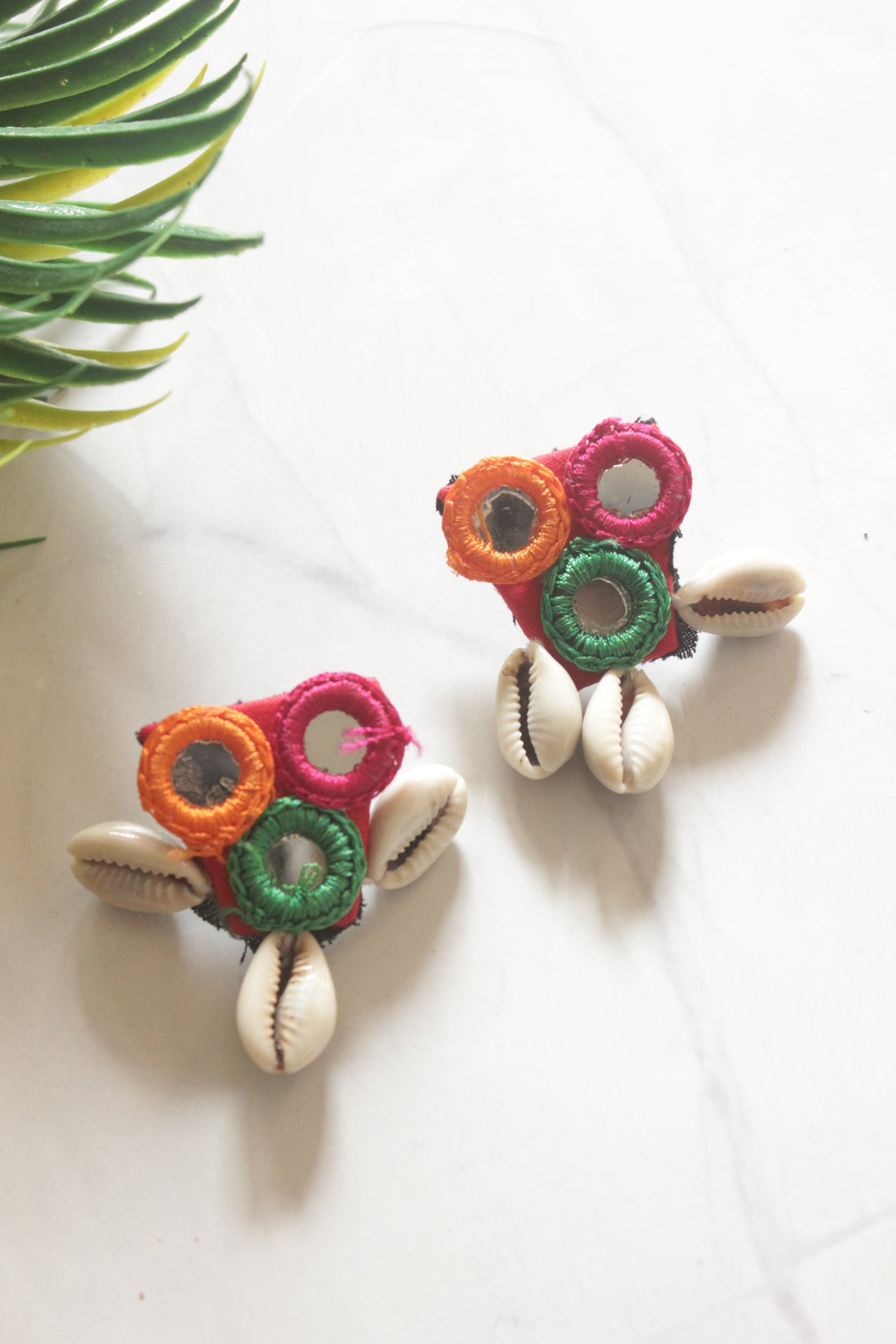 Mirror and Shell Work Multi-Color Handmade Necklace