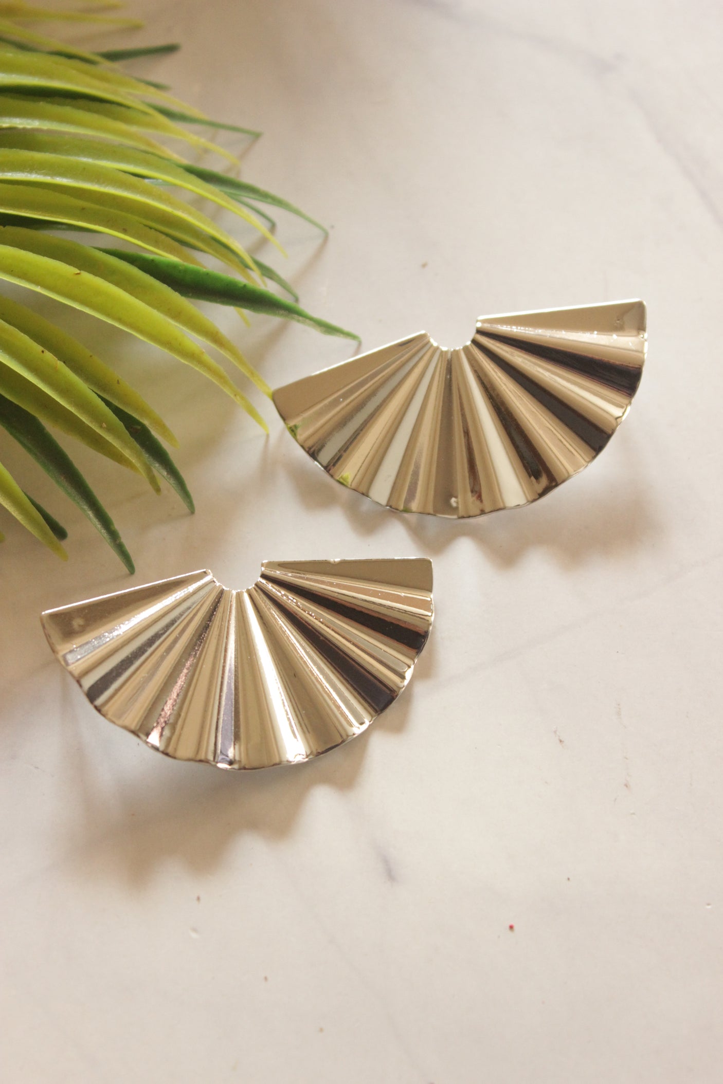 Sea Shell Silver Metal Earrings