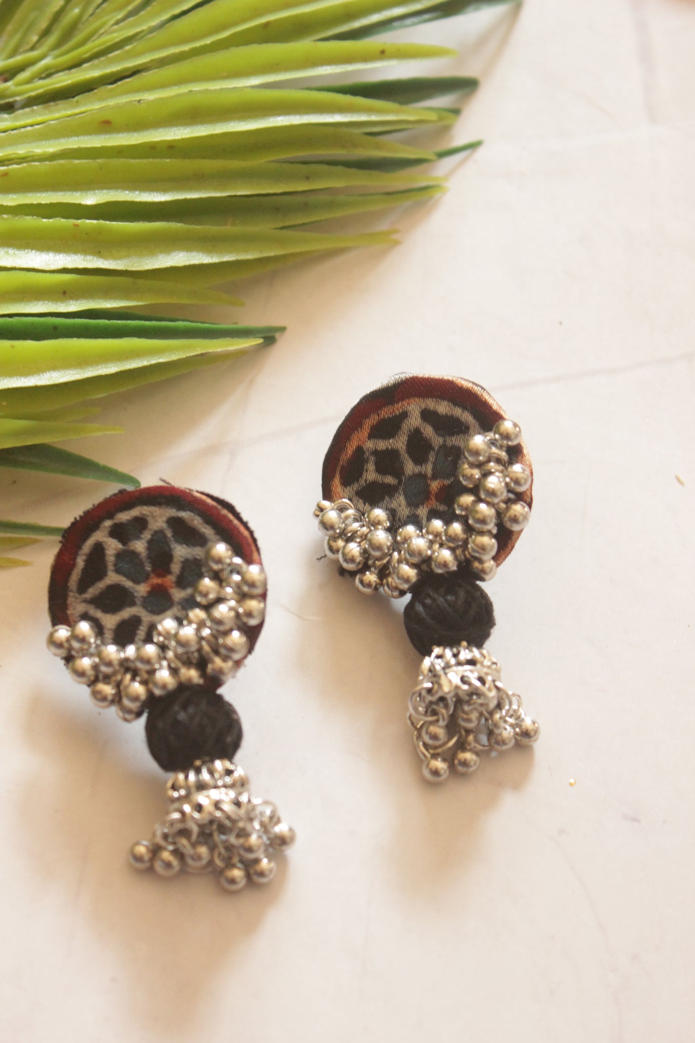 Block Printed Fabric Handmade Necklace Set