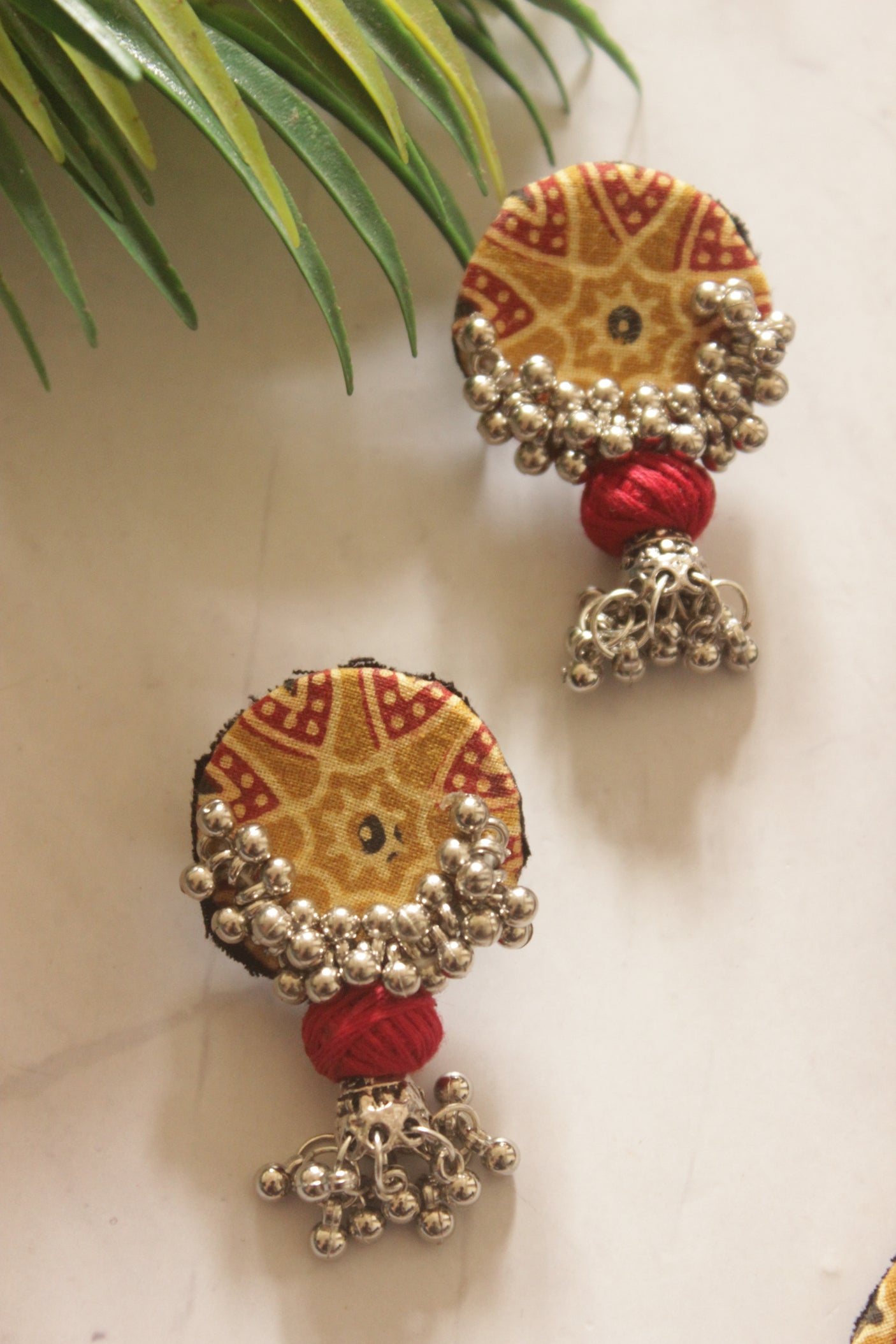 Hand-Painted Mandala Flower Disc Necklace Set