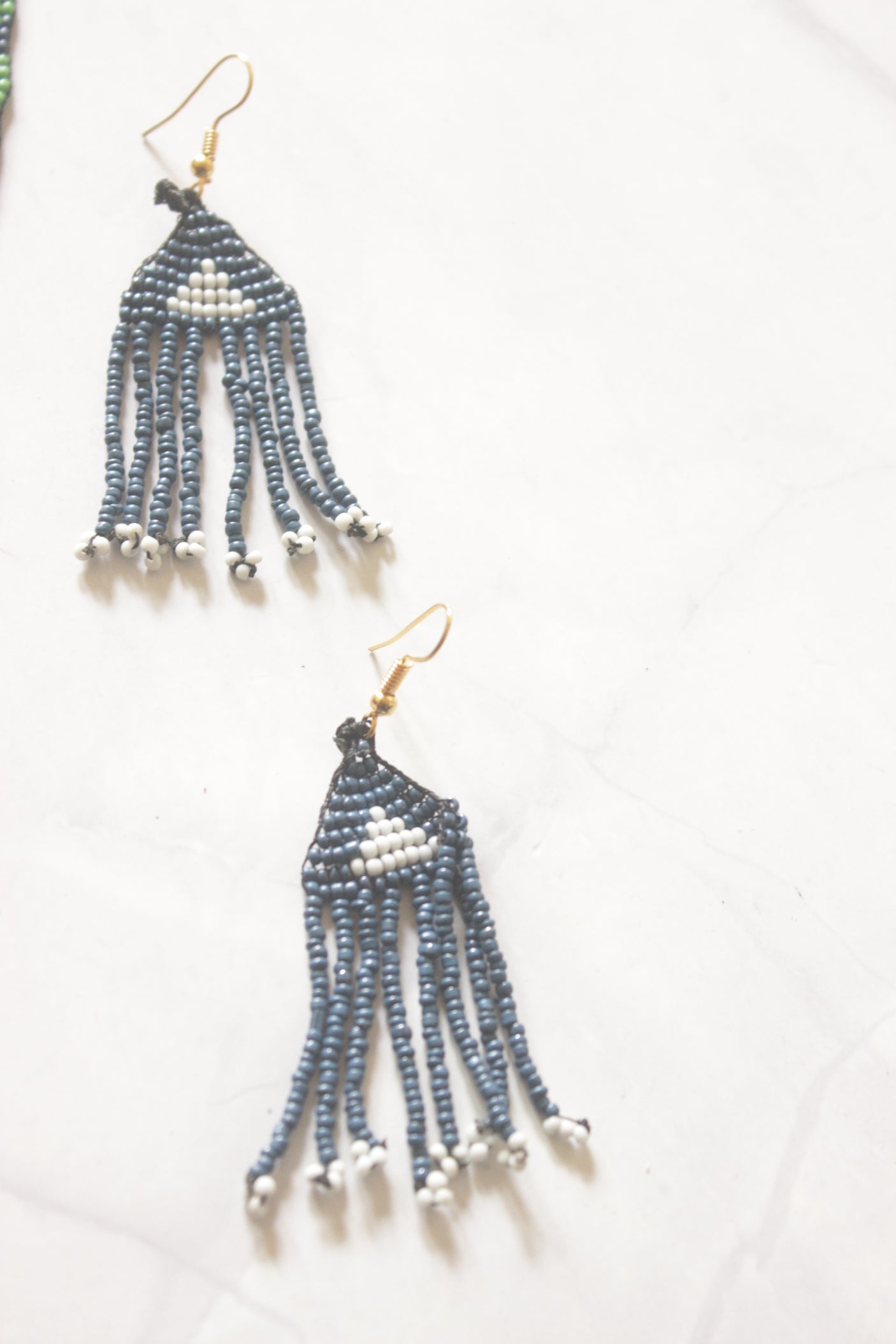 Multi-Color Hand Beaded Long Necklace Set