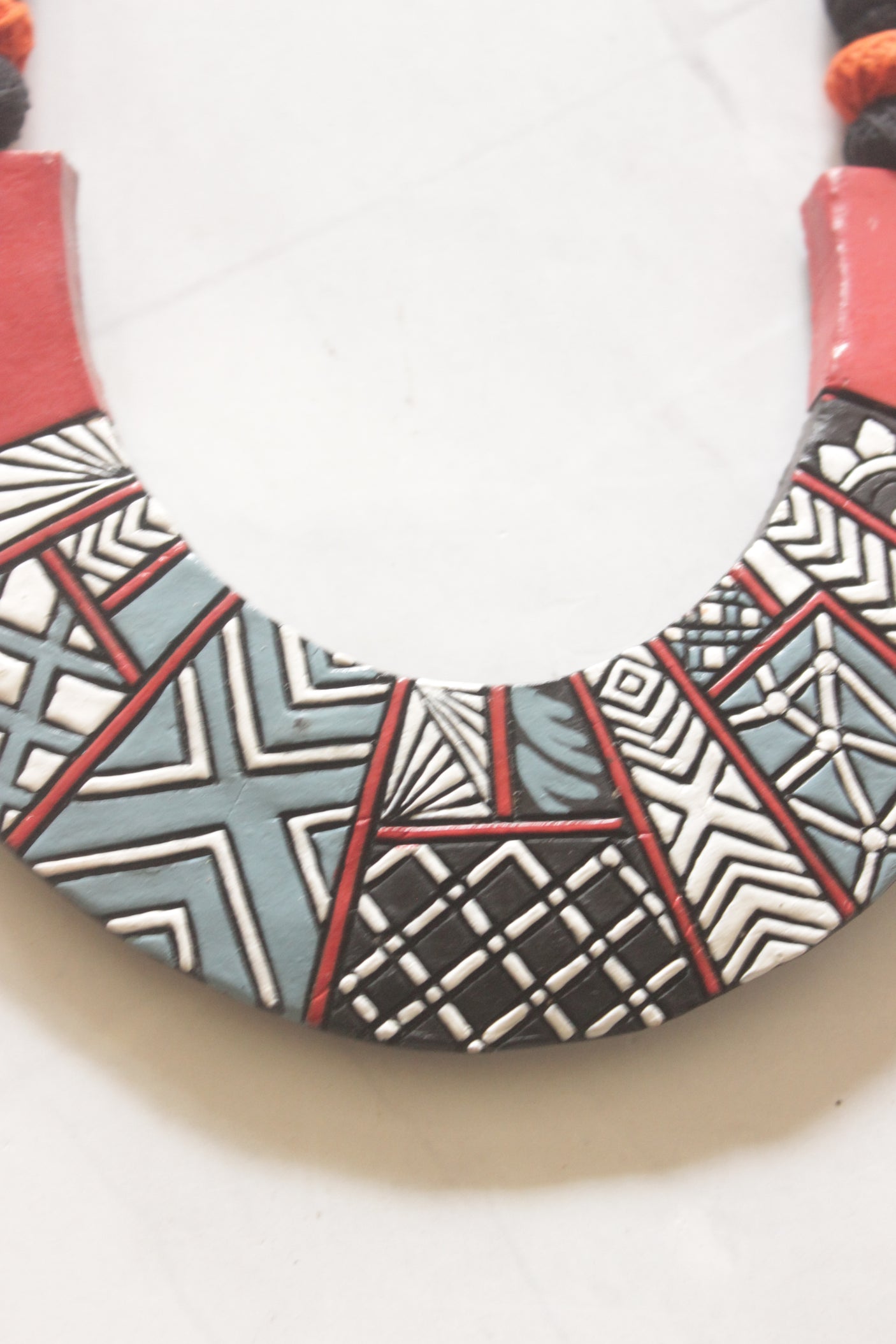 Aztec Geometric Terracotta Handmade Choker Necklace Set