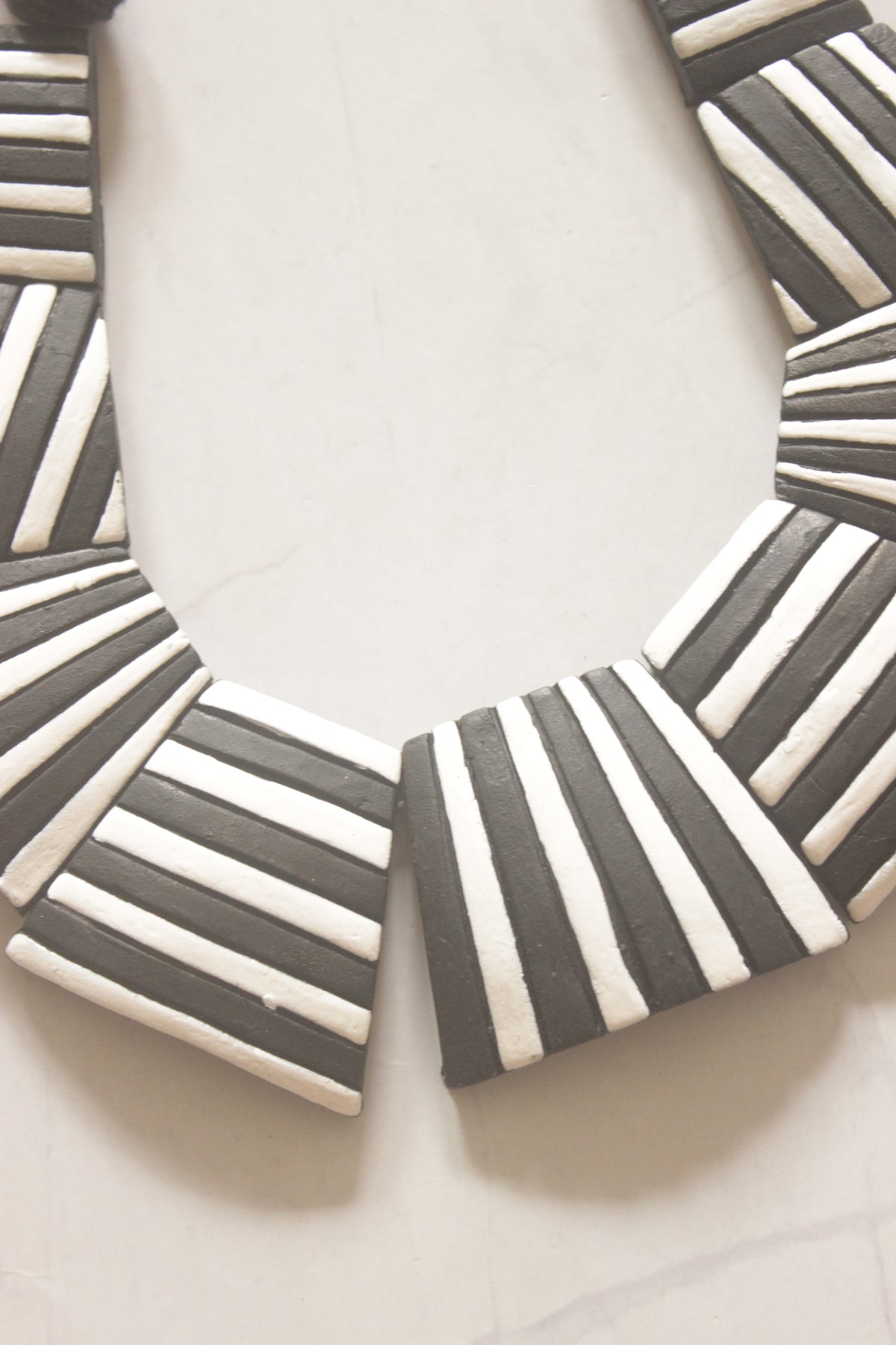 Monochrome Handcrafted Terracotta Clay Choker Necklace Set