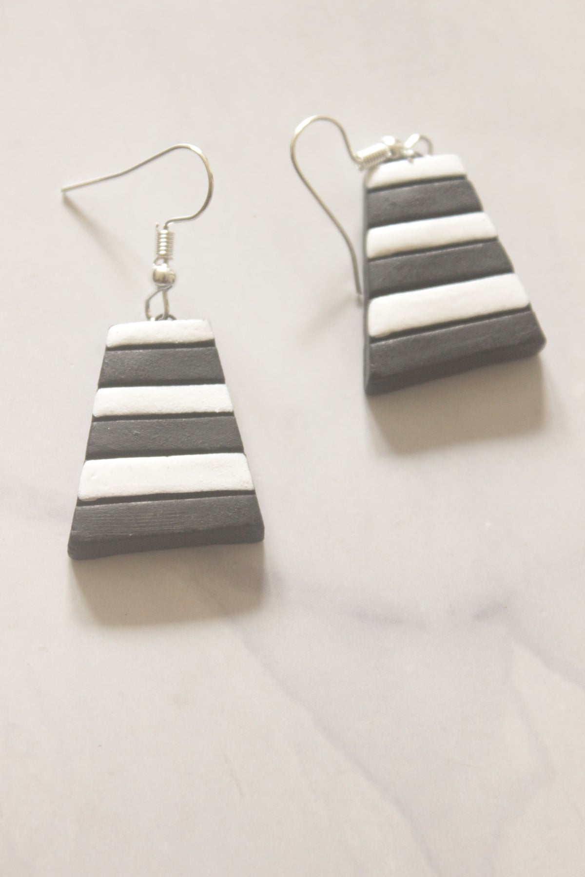 Monochrome Handcrafted Terracotta Clay Choker Necklace Set